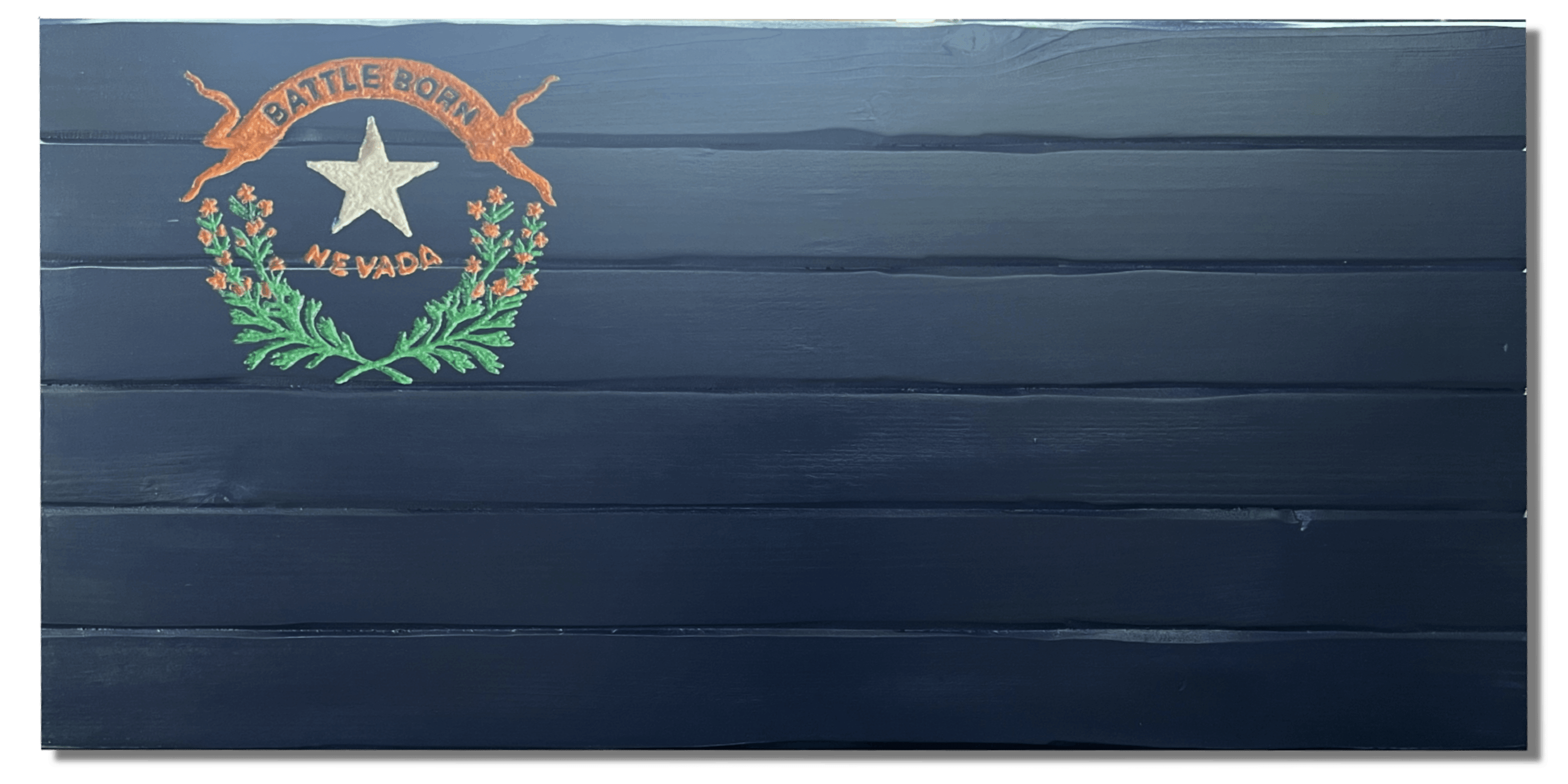 Nevada Handcarved Wooden Flag