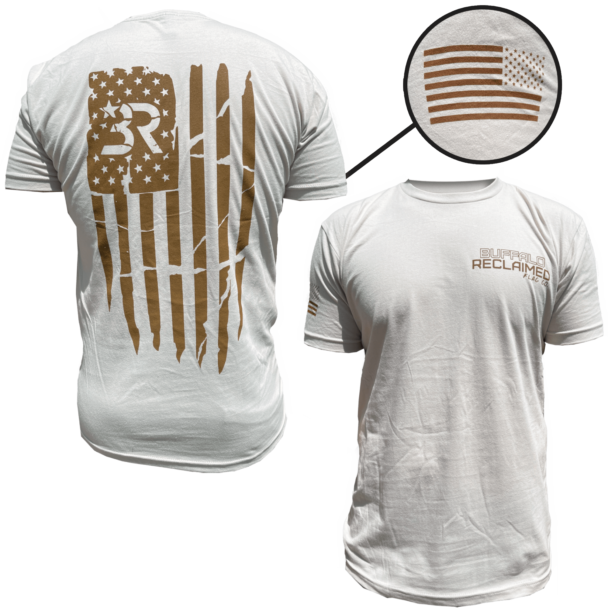 Buffalo Reclaimed Distressed Flag T-Shirt NEW