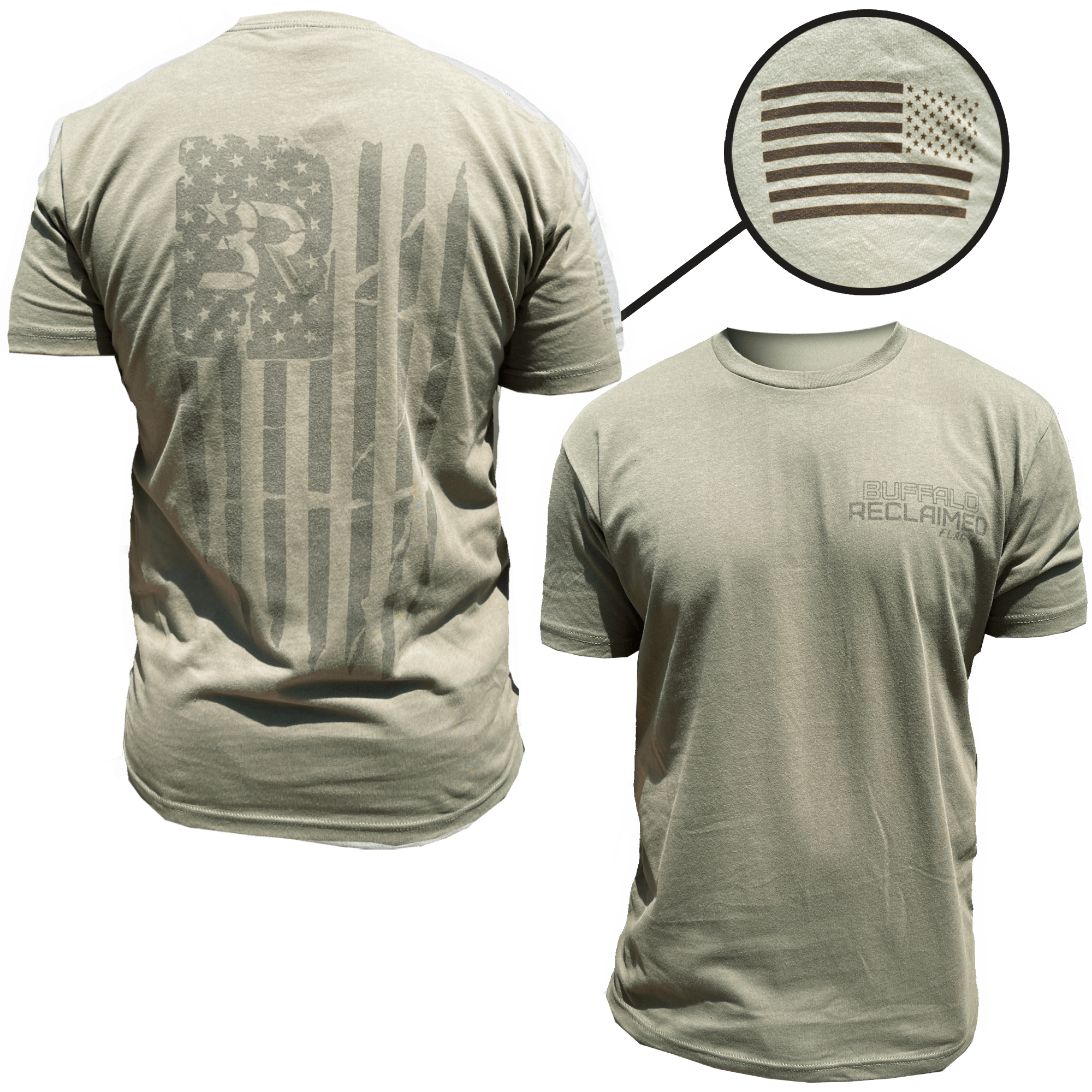 Buffalo Reclaimed Distressed Flag T-Shirt NEW
