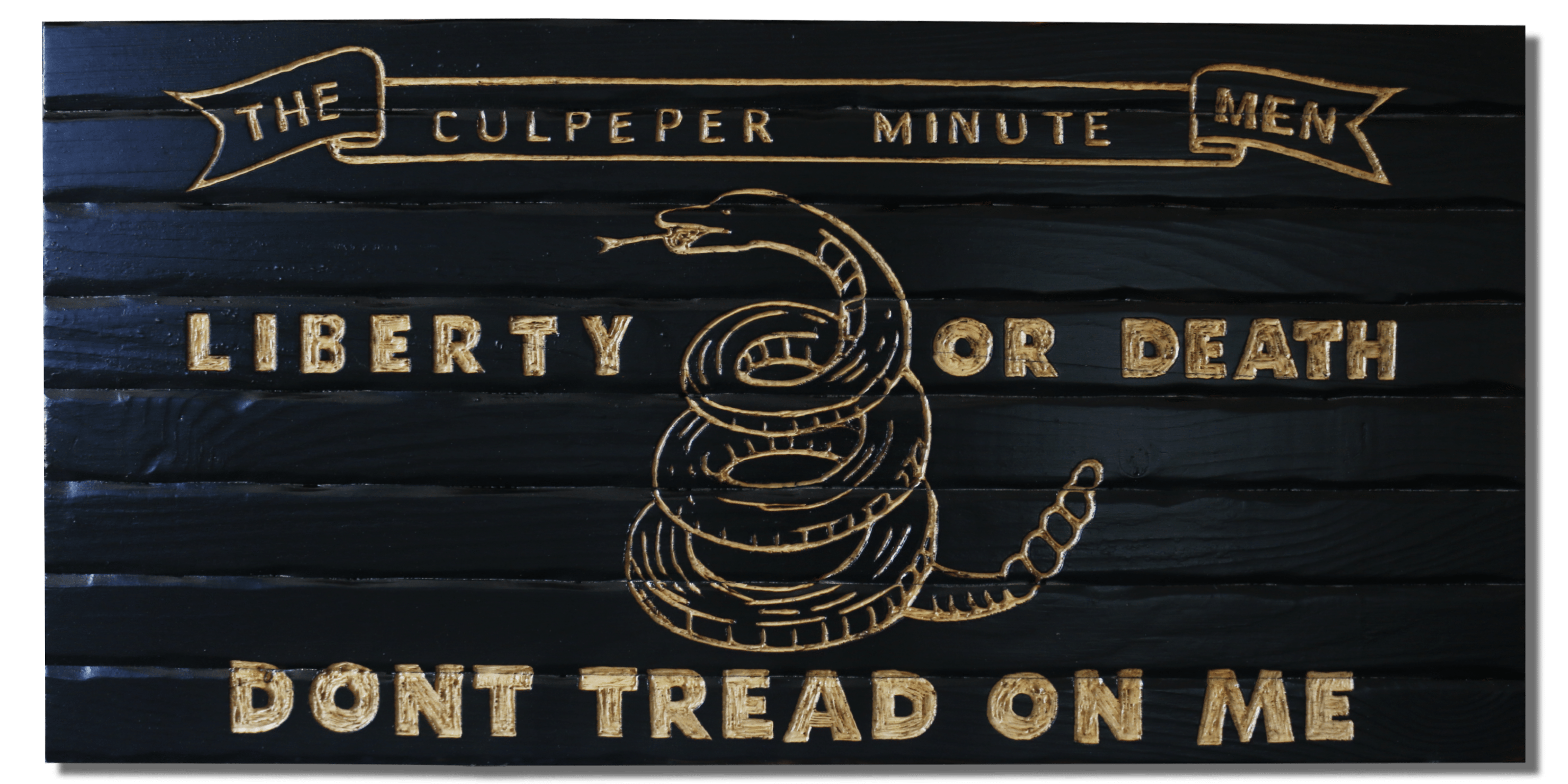 Liberty or Death Handcarved Wooden Flag