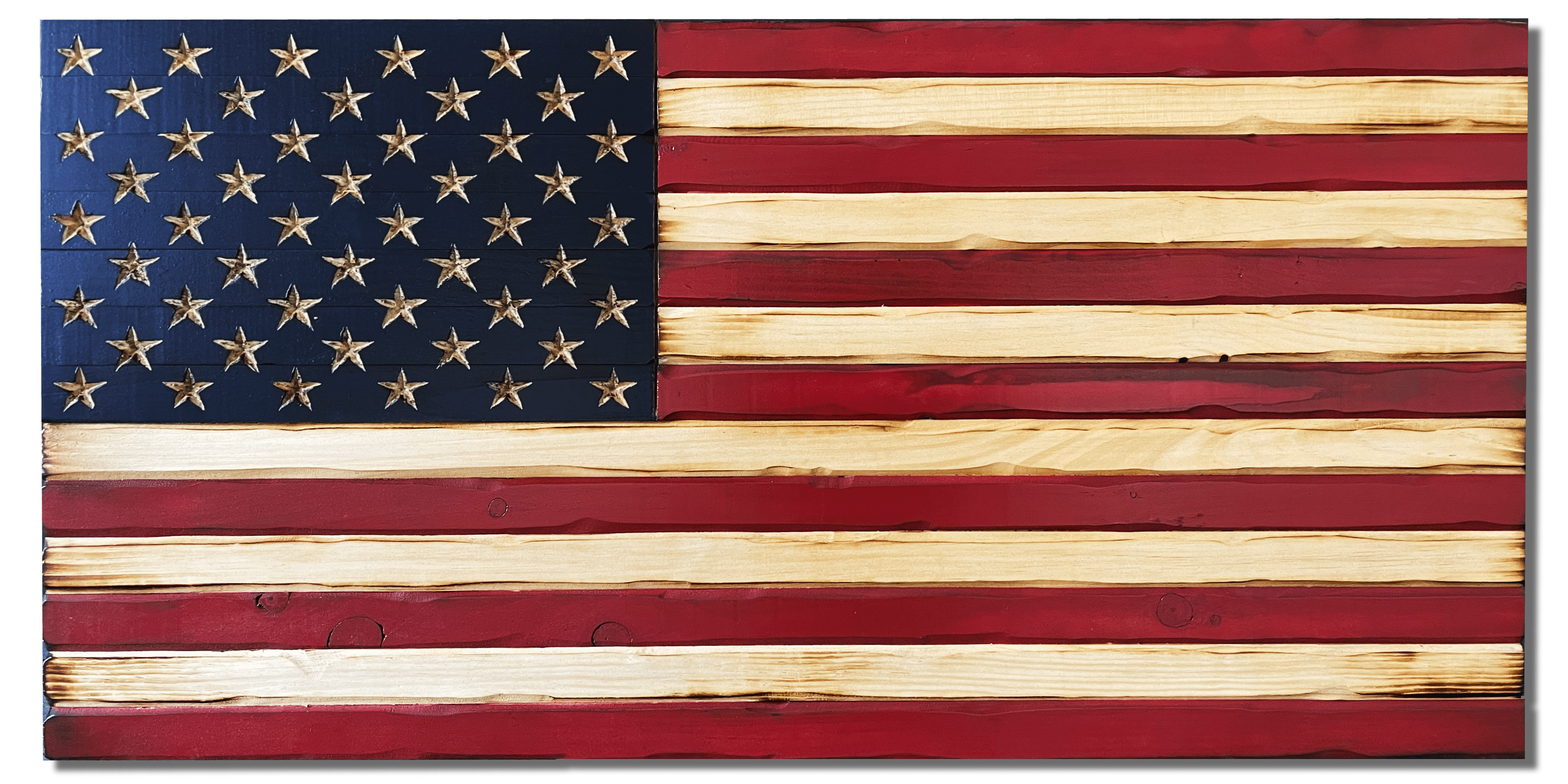 Wooden American Flag Handmade USA Old Glory Rustic