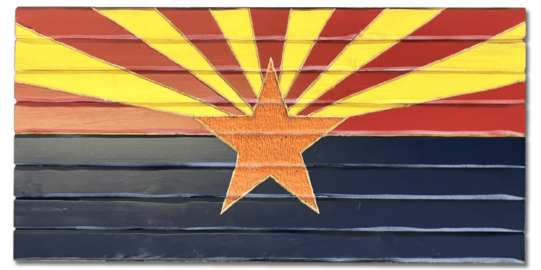 Arizona Glory Handcarved Wooden Flag