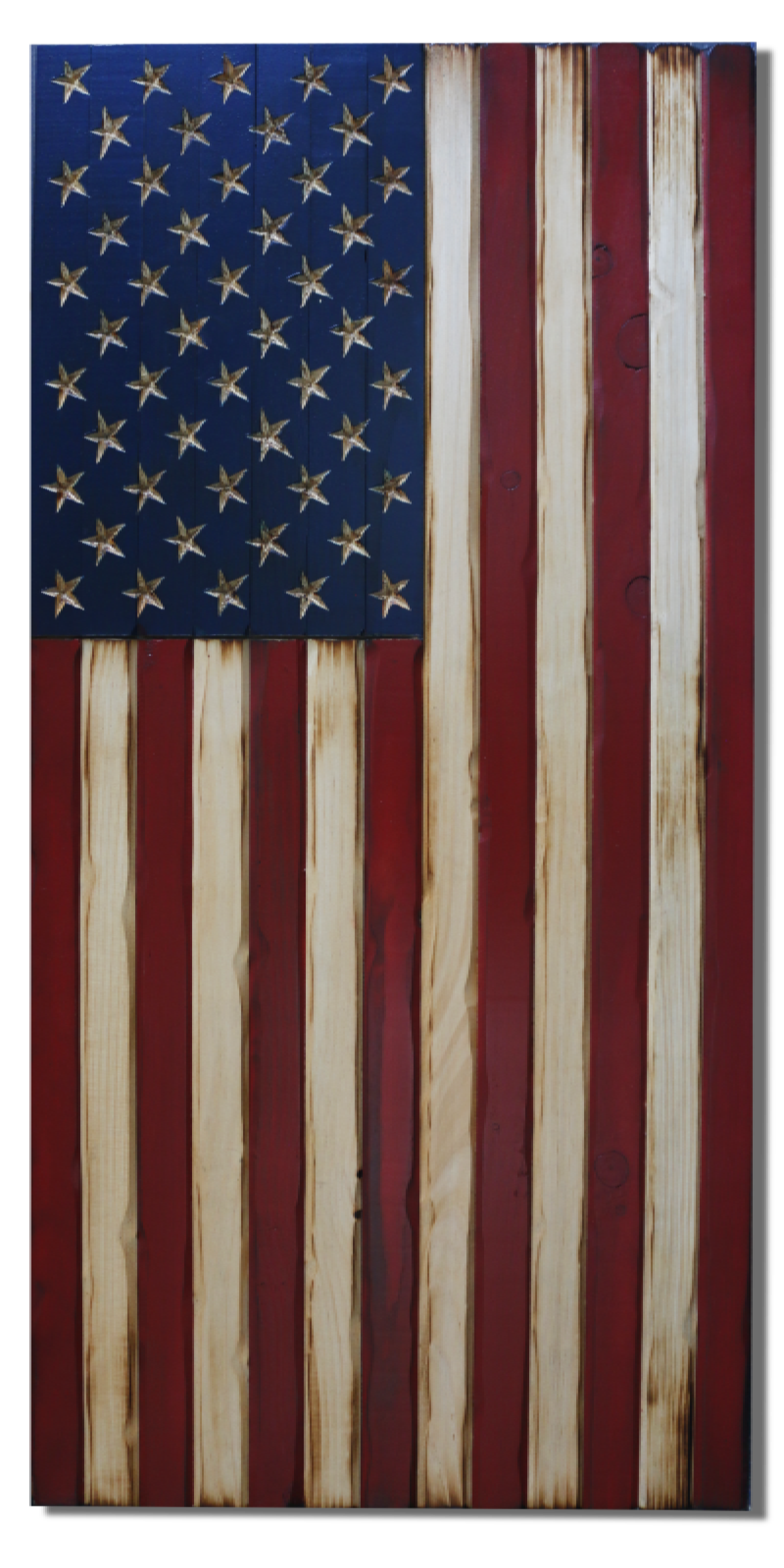 Vertical Old Glory Handmade Wooden Flag