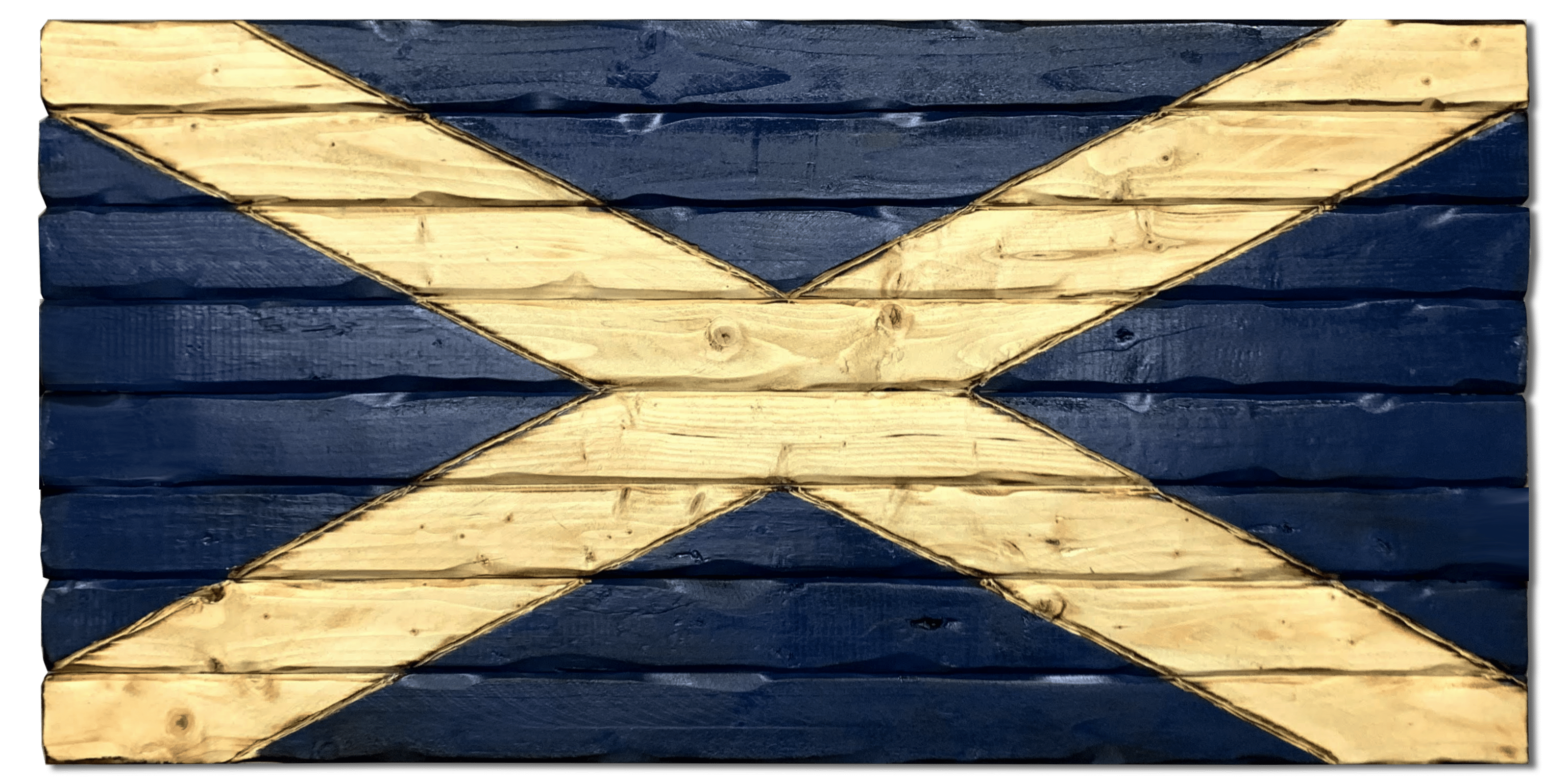 Scottish Handcarved Wooden Flag