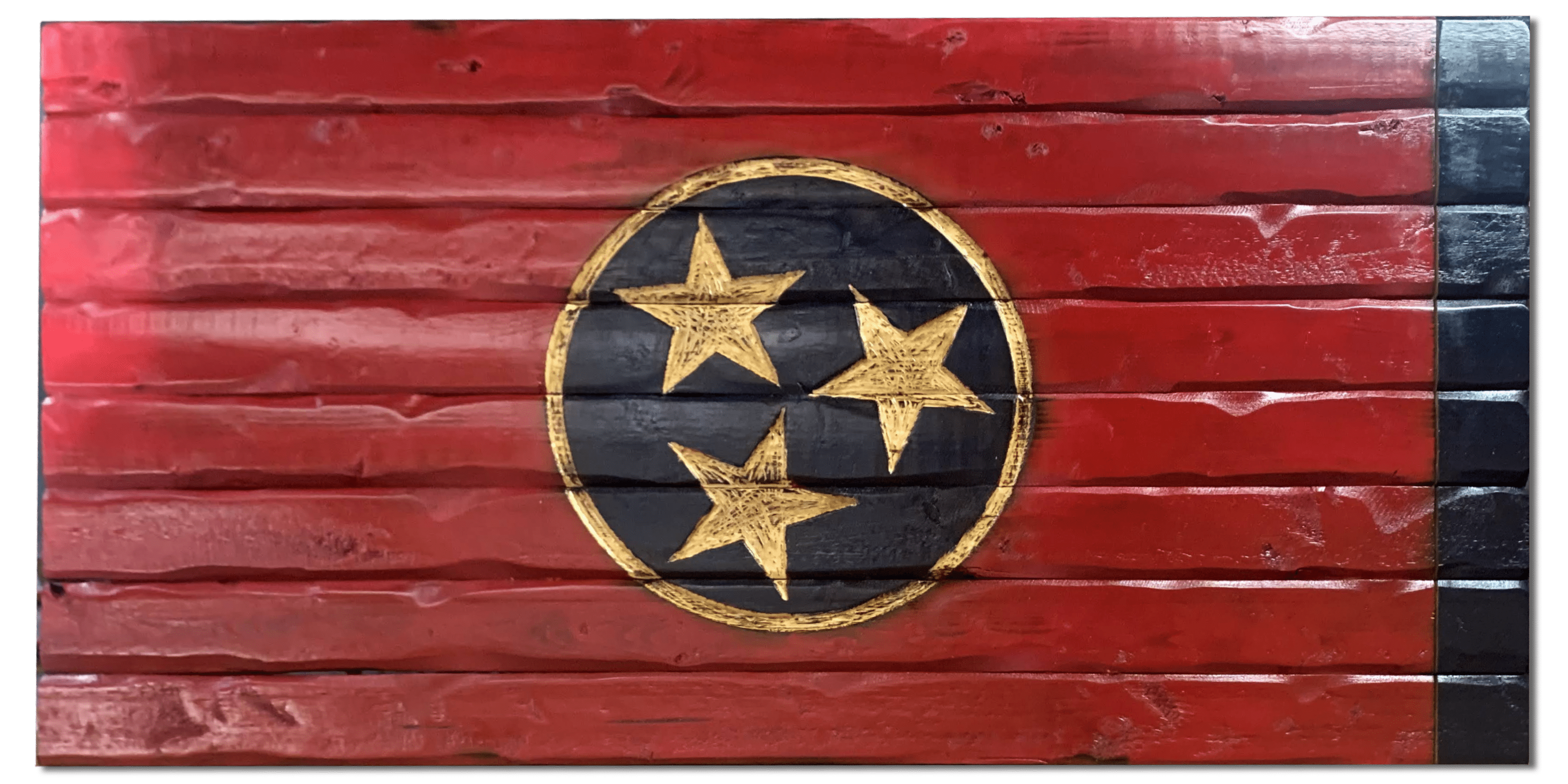 Tennessee Glory Handcarved Wooden Flag