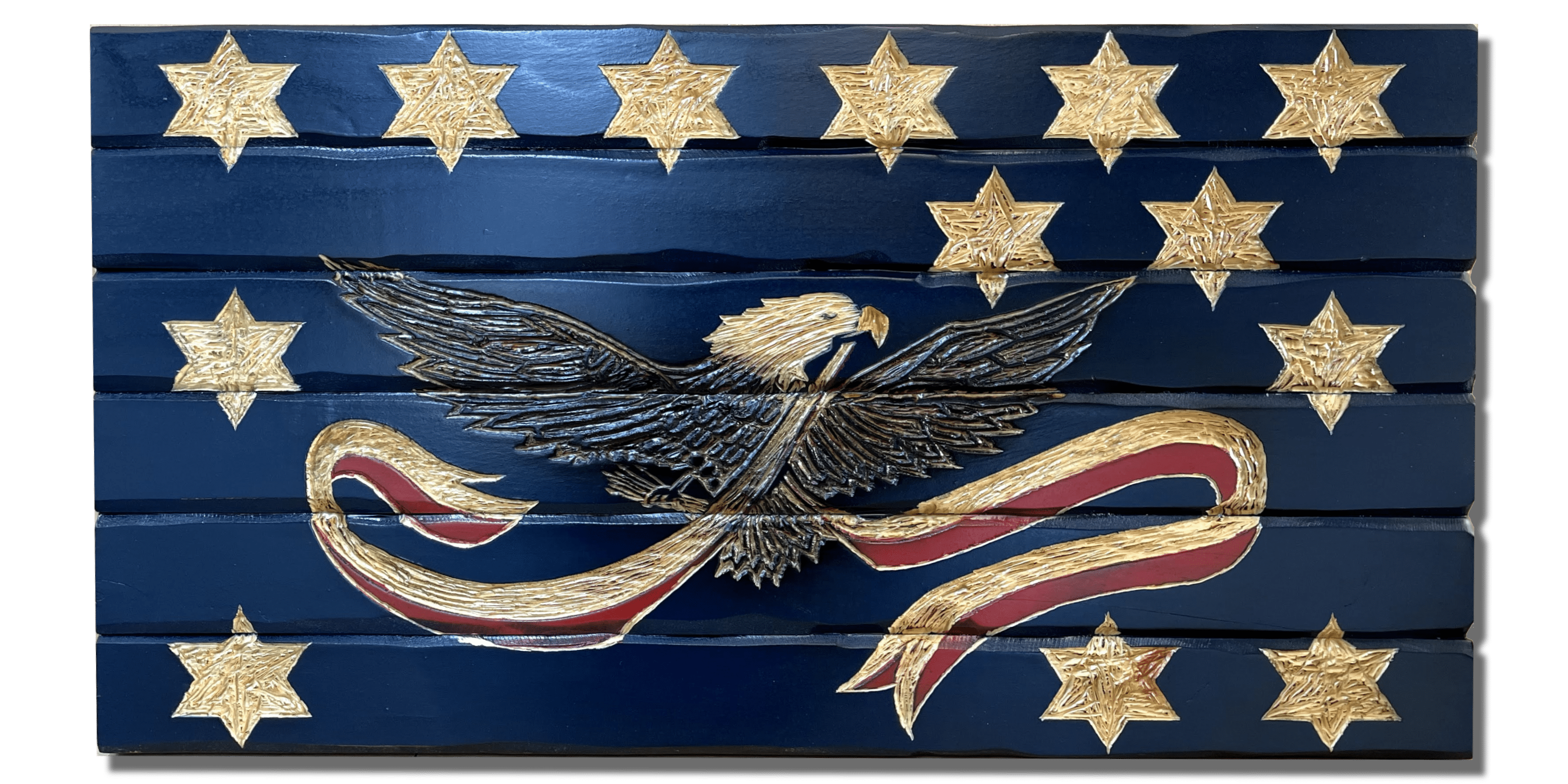 Whiskey Rebellion Handcarved Wooden Flag