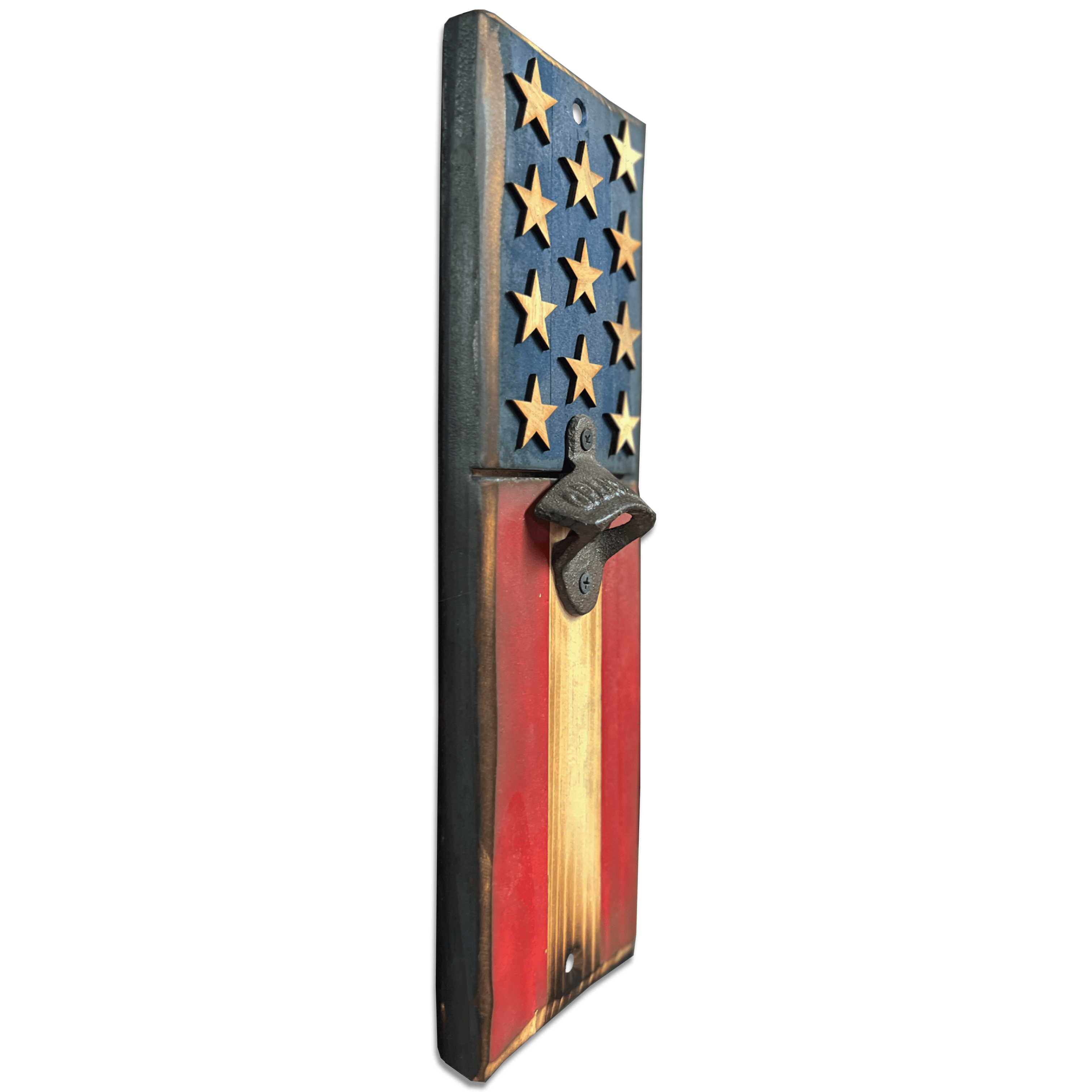 American Flag Wooden Bottle Opener