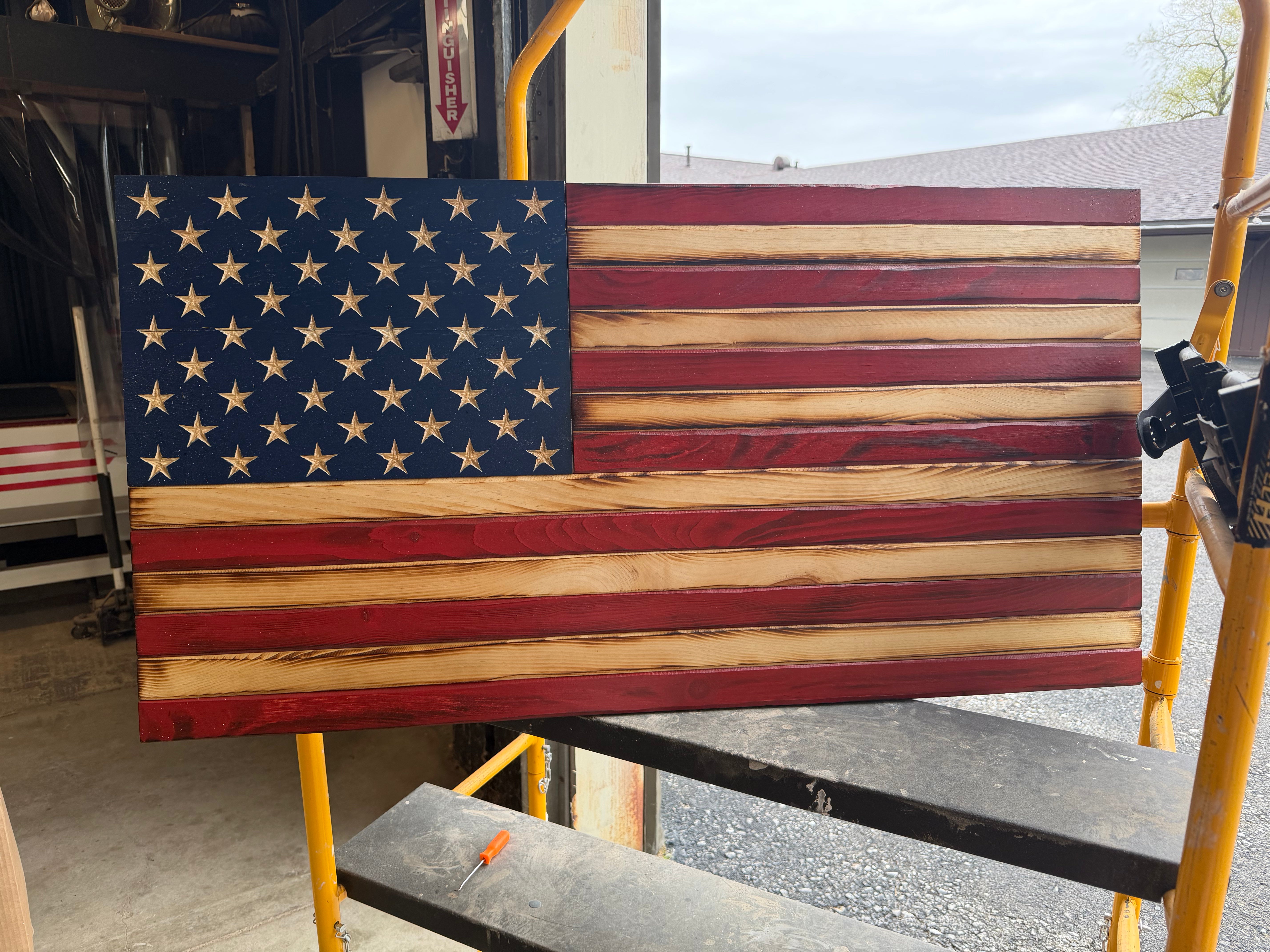 Large 46"x24" Weathered Old Glory //  Imperfections and or Damage See image for details / read description EXPEDITE 43