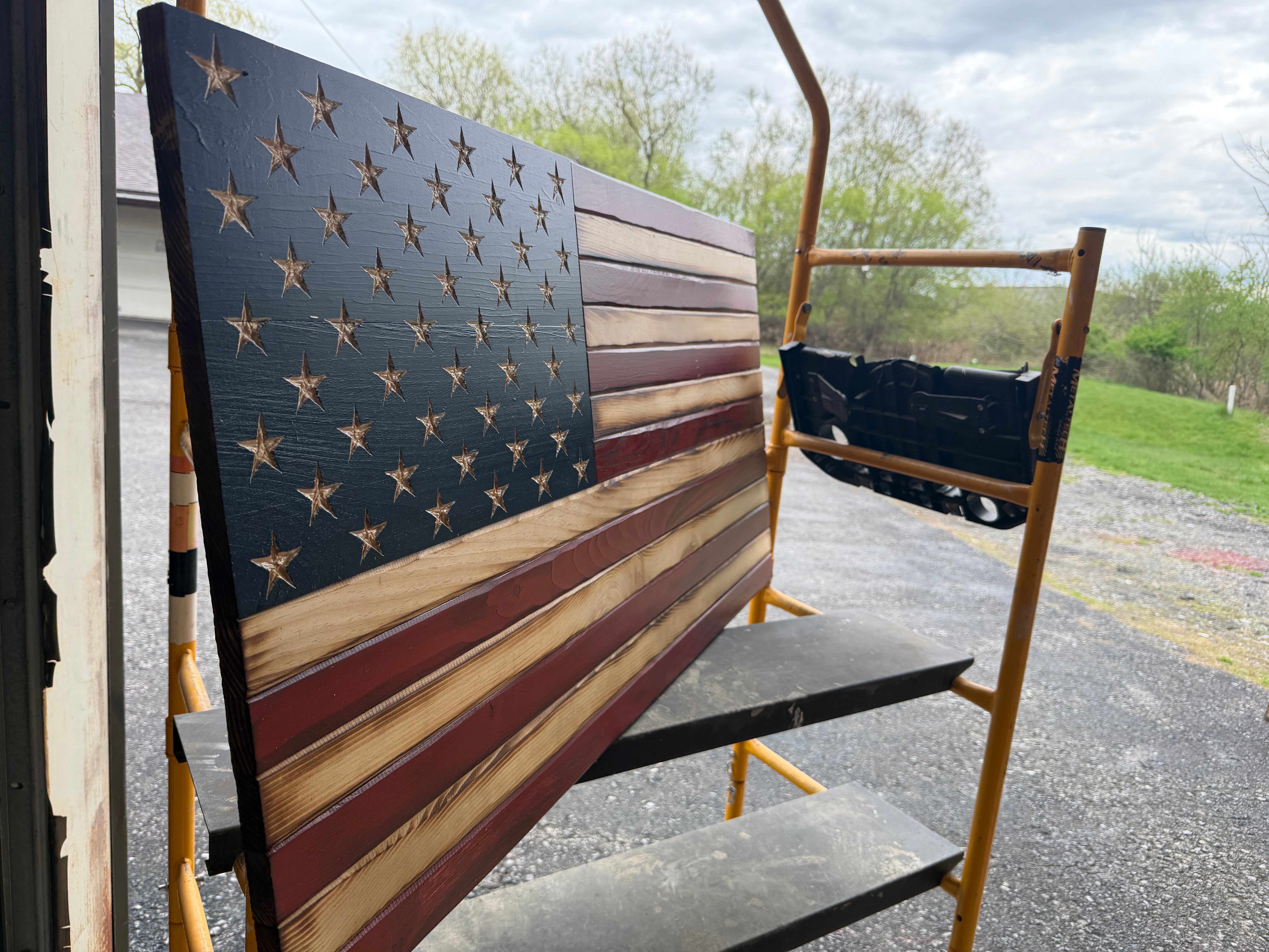 Large 46"x24" Weathered Old Glory //  Imperfections and or Damage See image for details / read description EXPEDITE 43