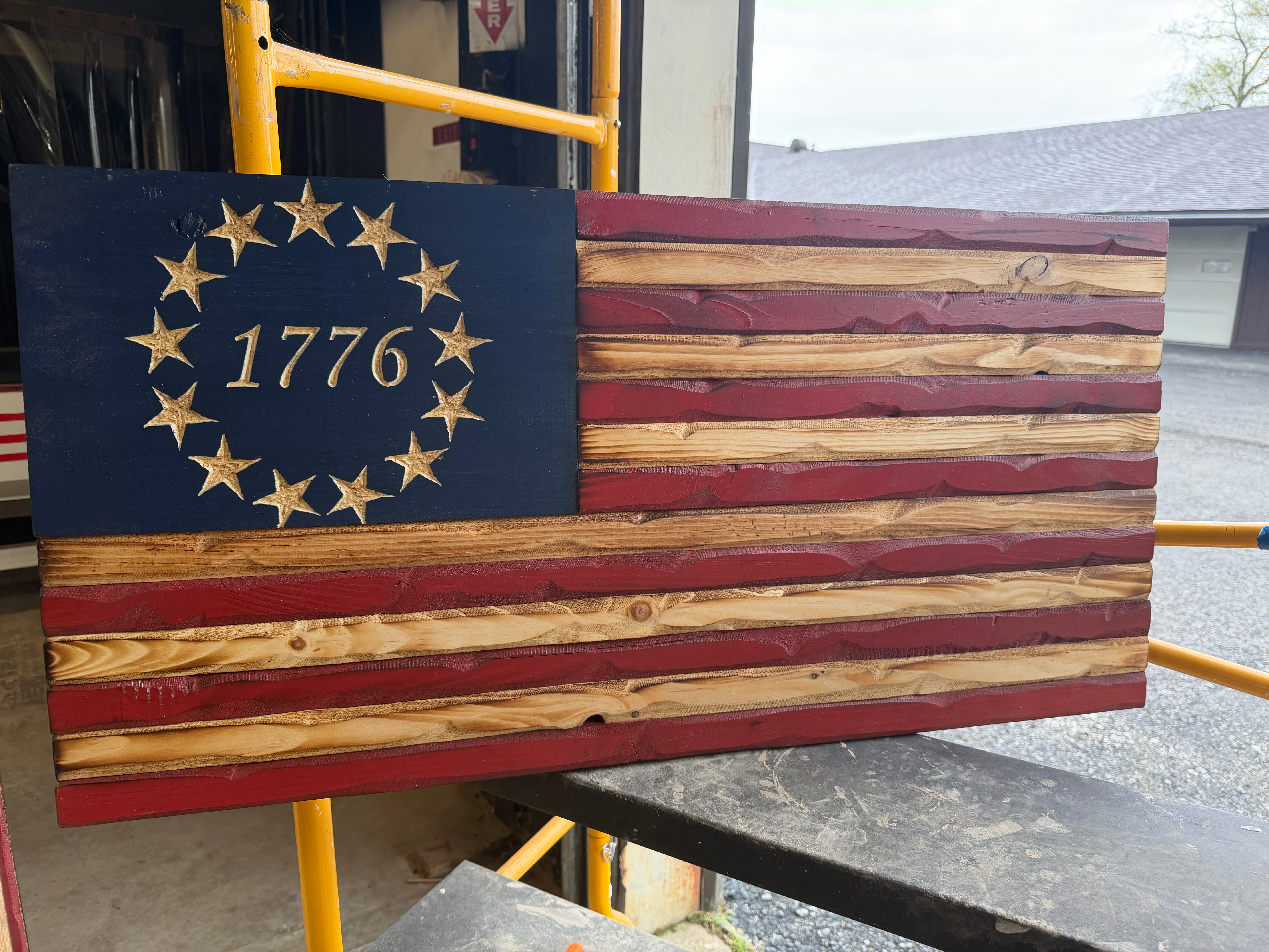 Medium 38x19 1776 Weathered Rustic //  Imperfections and or Damage See image for details / read description EXPEDITE 73