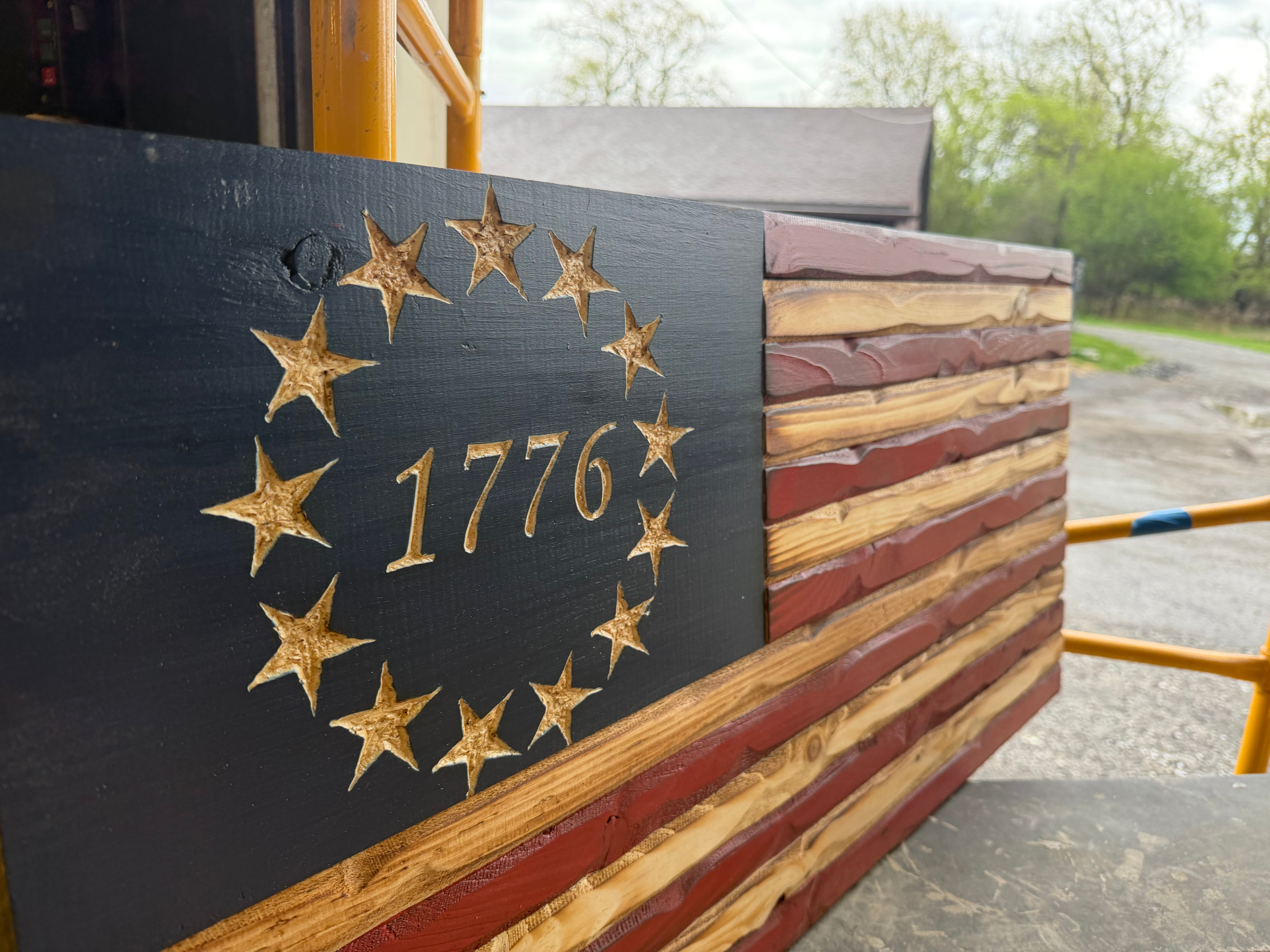 Medium 38x19 1776 Weathered Rustic //  Imperfections and or Damage See image for details / read description EXPEDITE 73
