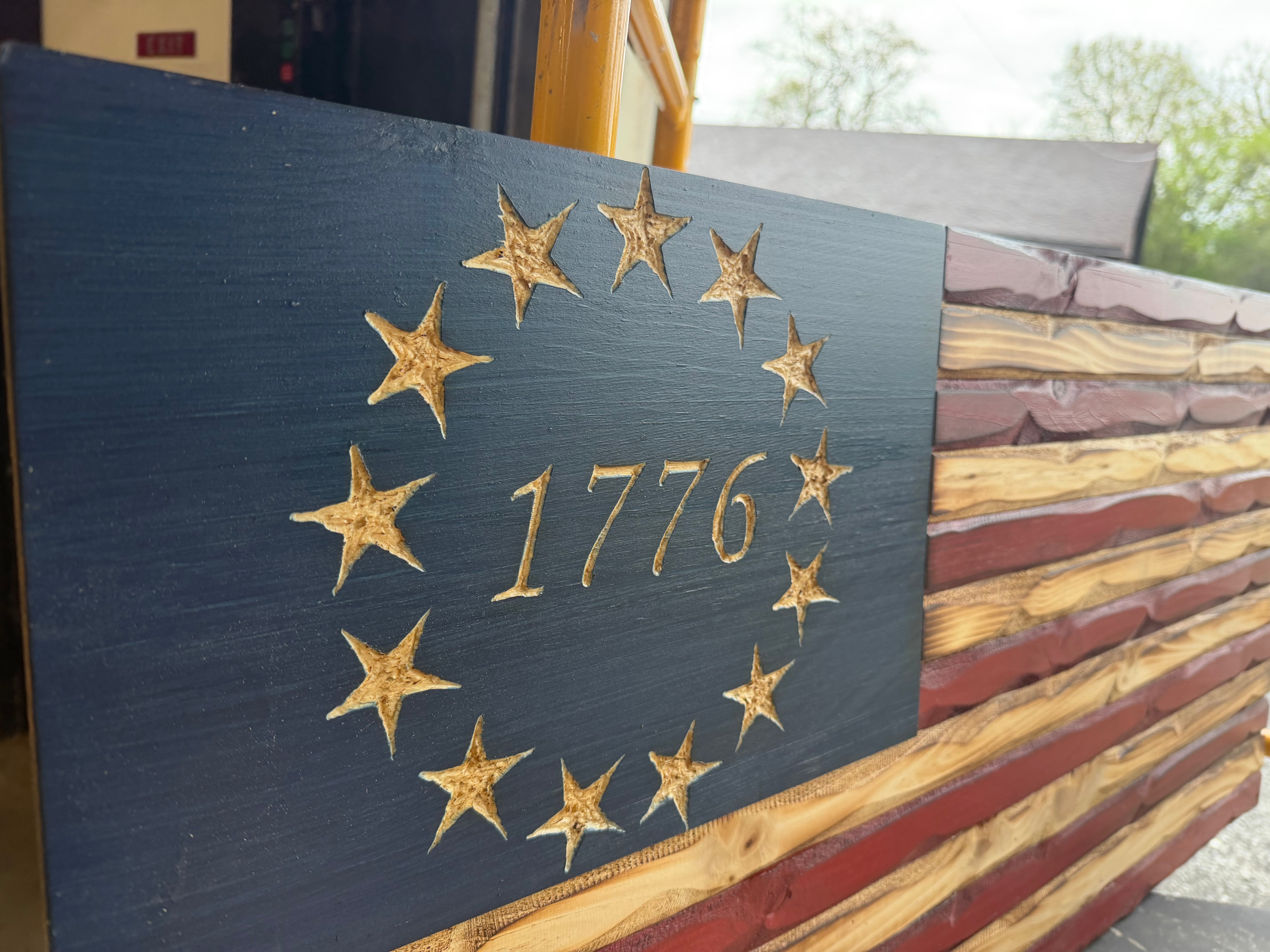 Medium 38x19 1776 Weathered Rustic //  Imperfections and or Damage See image for details / read description EXPEDITE 789