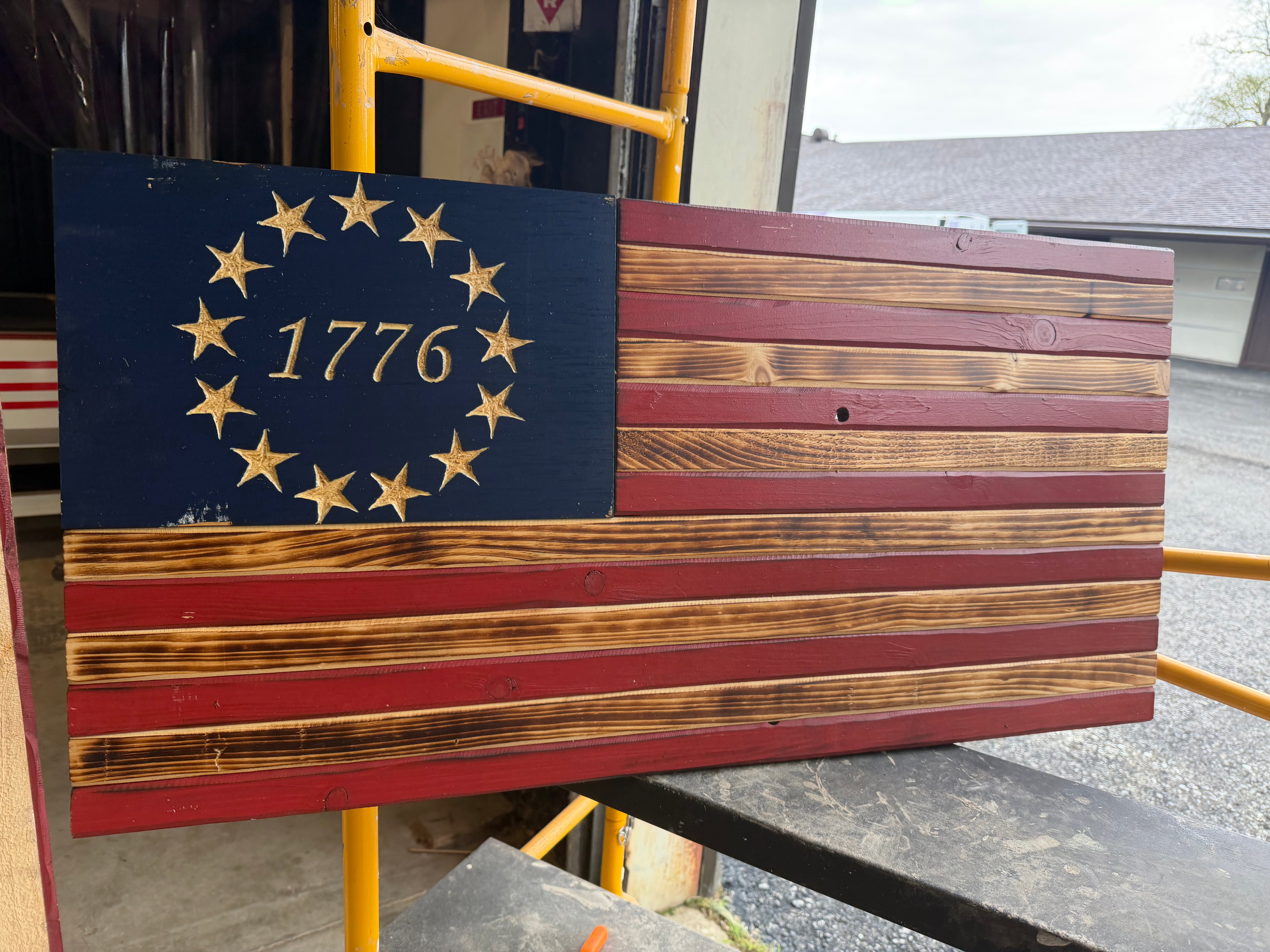 Medium 38x19 Weathered 1776 //  Imperfections and or Damage See image for details / read description EXPEDITE 053