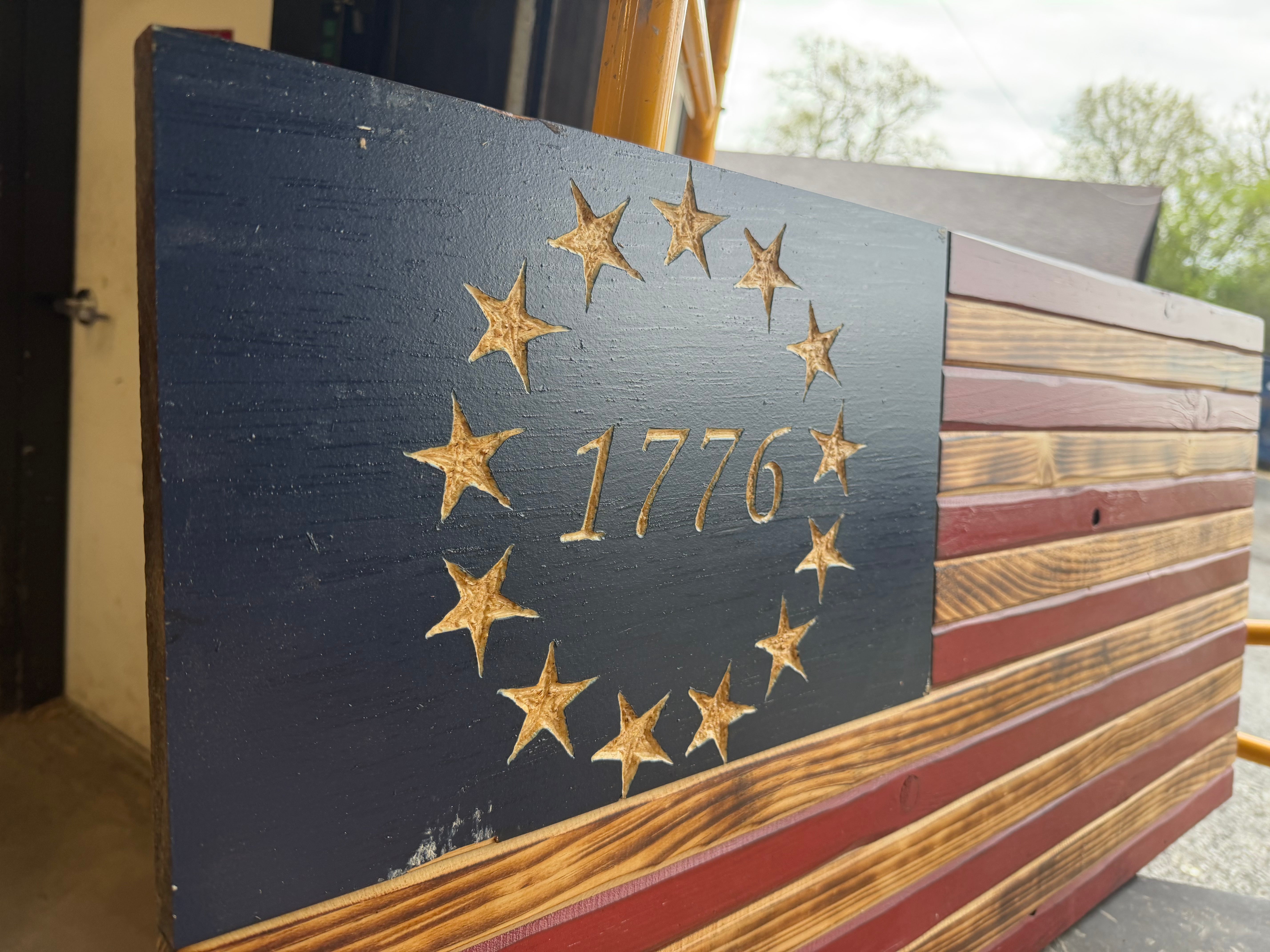 Medium 38x19 Weathered 1776 //  Imperfections and or Damage See image for details / read description EXPEDITE 053