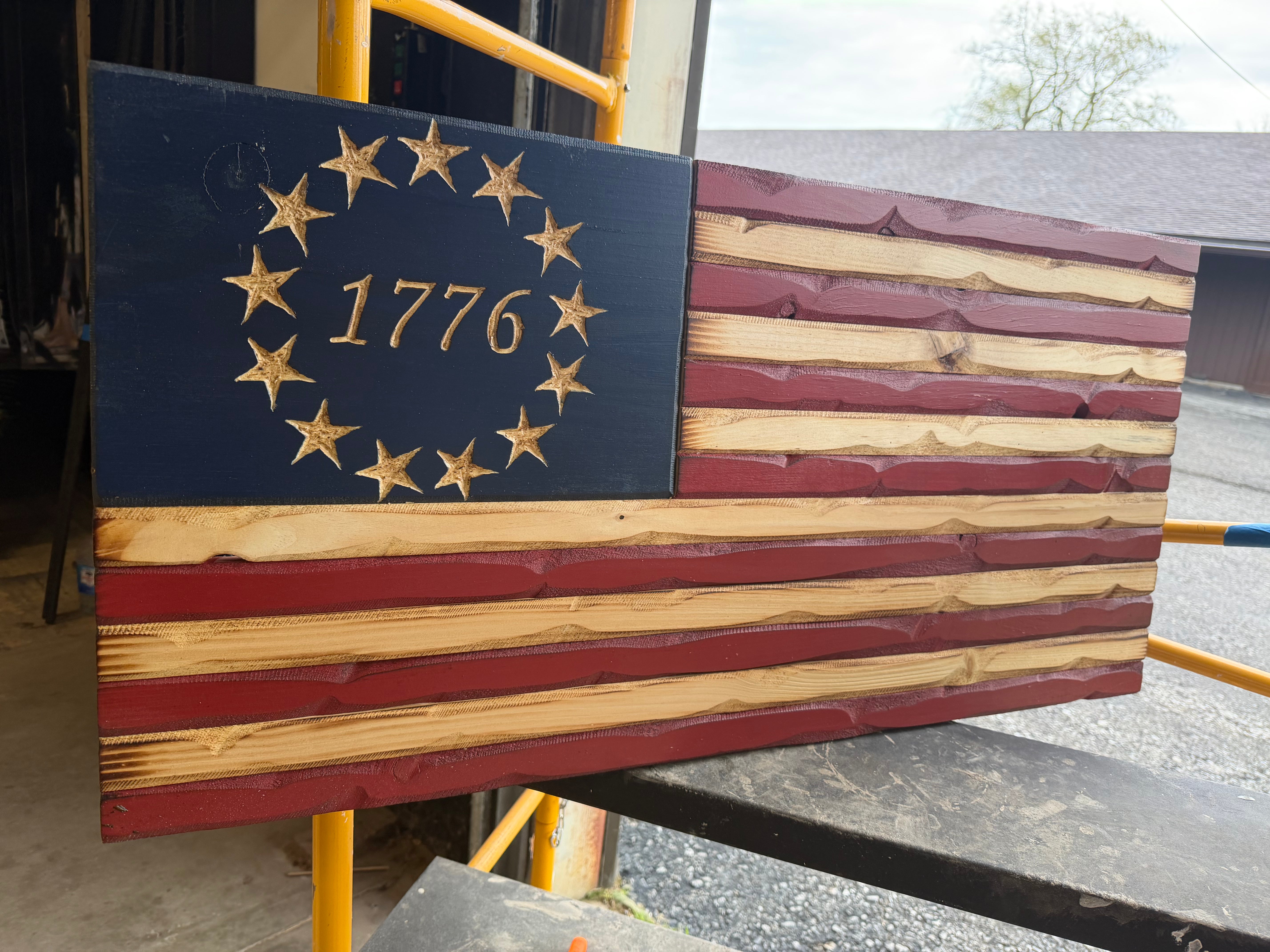 Medium 38x19 1776 Weathered Rustic //  Imperfections and or Damage See image for details / read description EXPEDITE 765