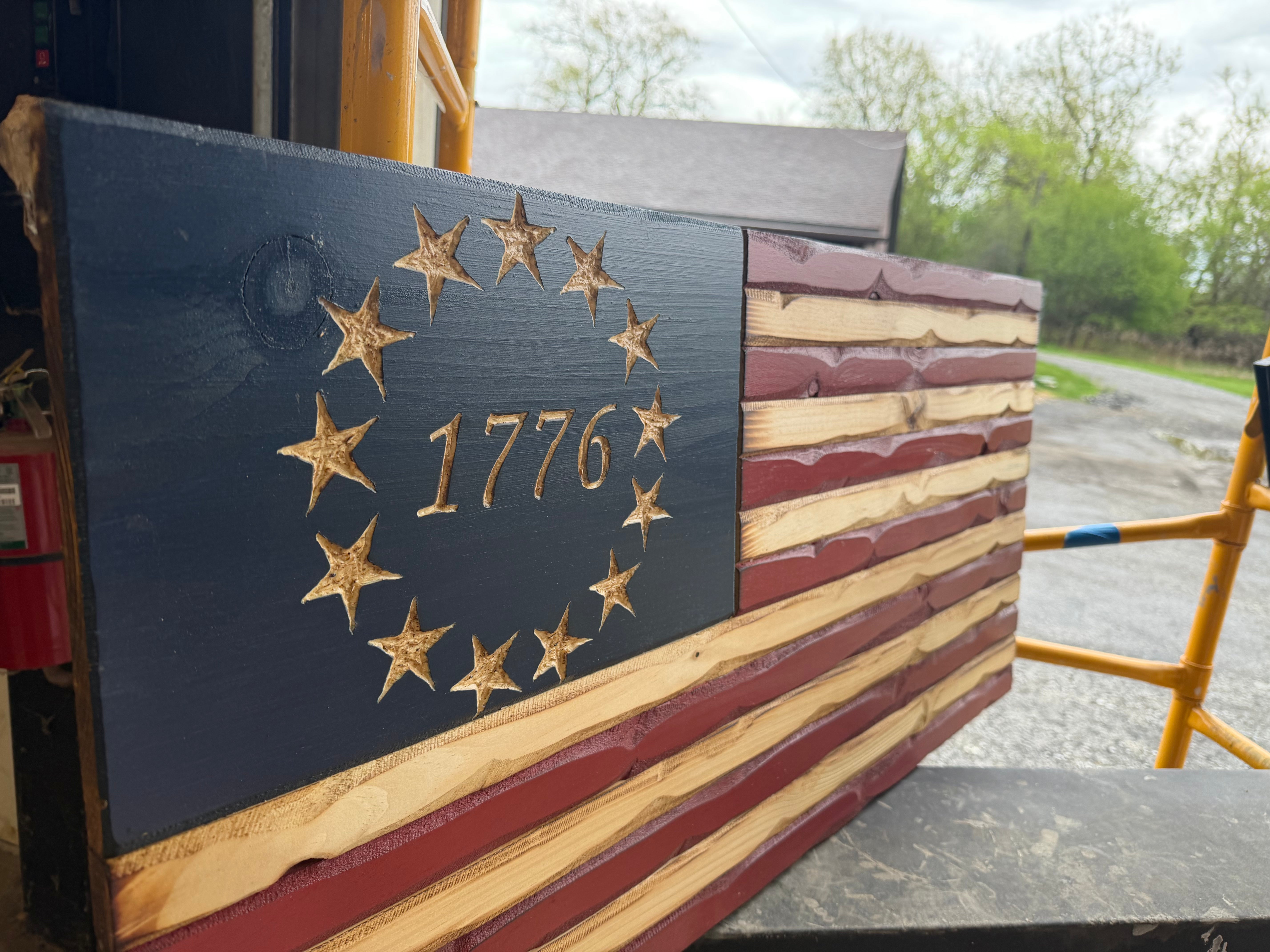 Medium 38x19 1776 Weathered Rustic //  Imperfections and or Damage See image for details / read description EXPEDITE 765