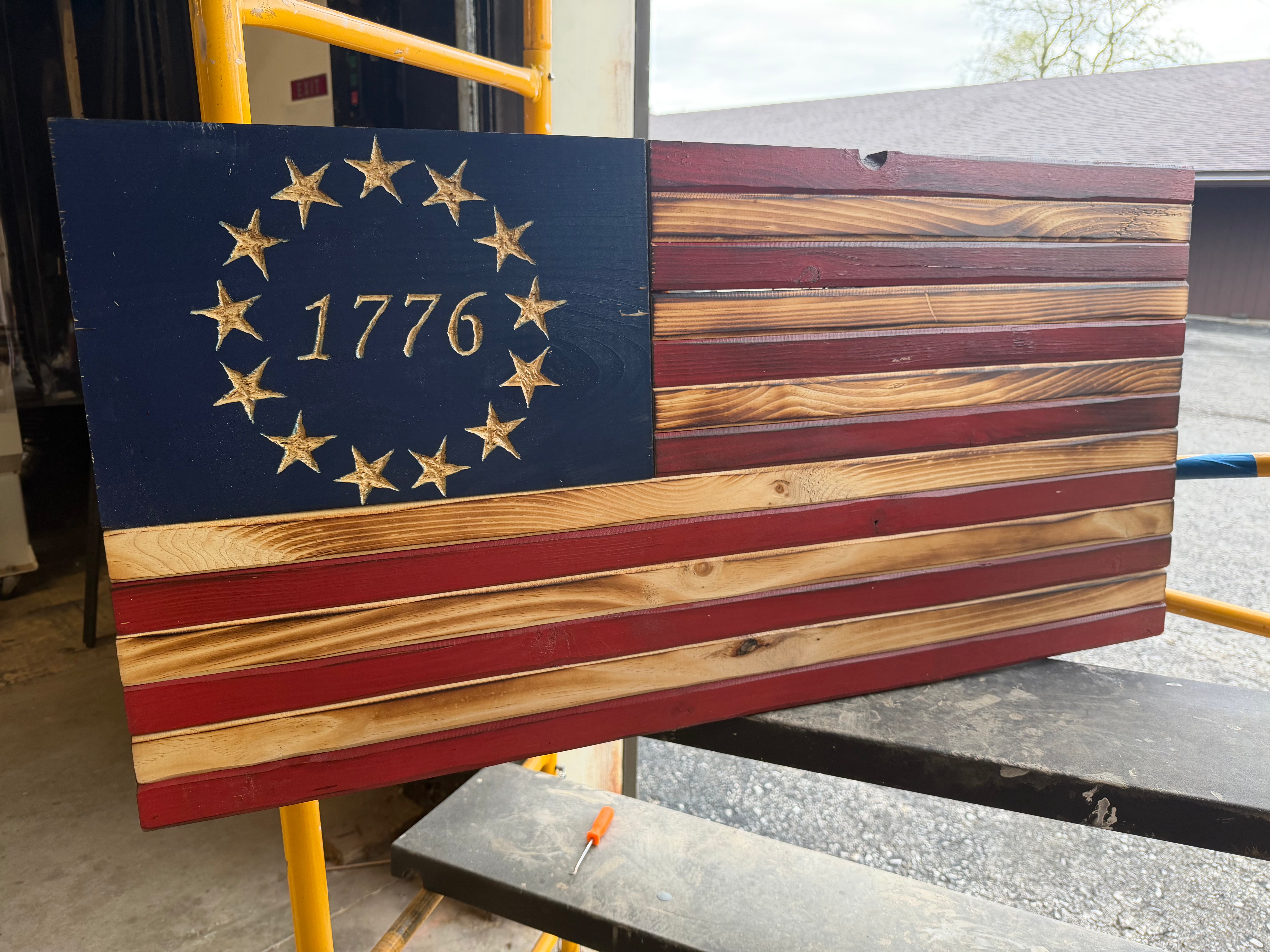 Medium 38x19 1776 Weathered //  Imperfections and or Damage See image for details / read description EXPEDITE 785