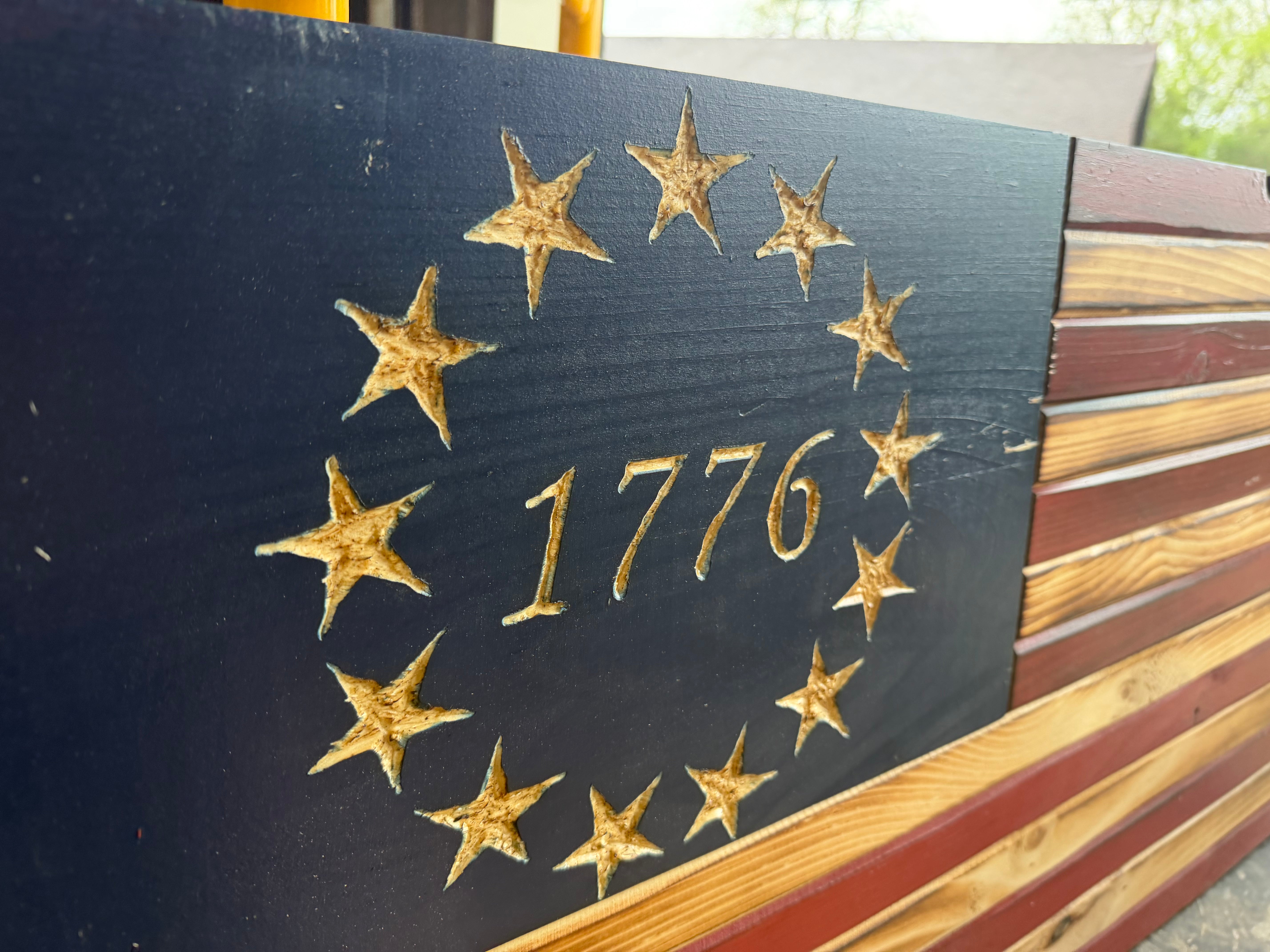 Medium 38x19 1776 Weathered //  Imperfections and or Damage See image for details / read description EXPEDITE 785