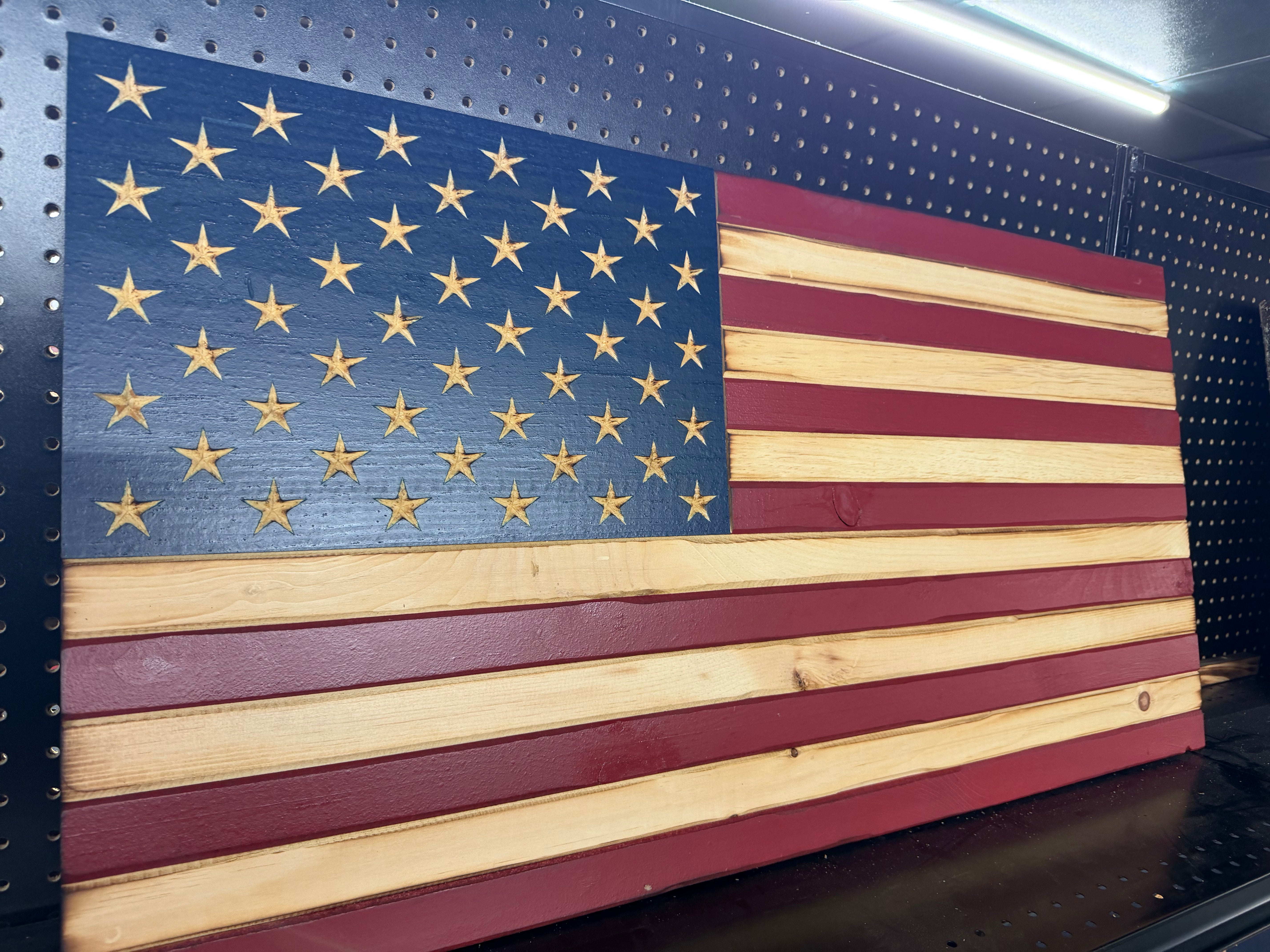 Medium 38x19 Old Glory //  Imperfections and or Damage See image for details / read description EXPEDITE 013
