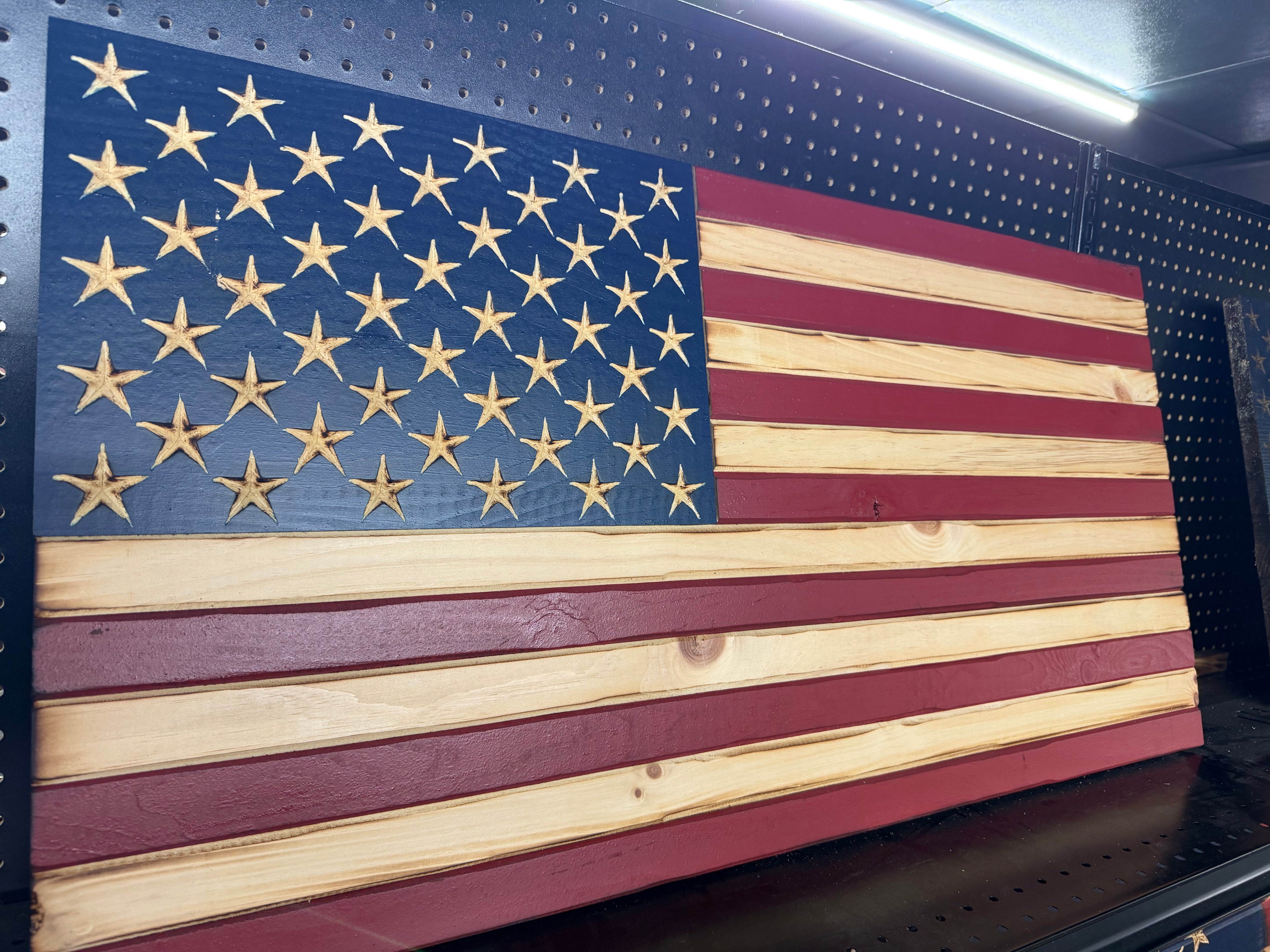 Medium 38x19 Old Glory //  Imperfections and or Damage See image for details / read description EXPEDITE 014