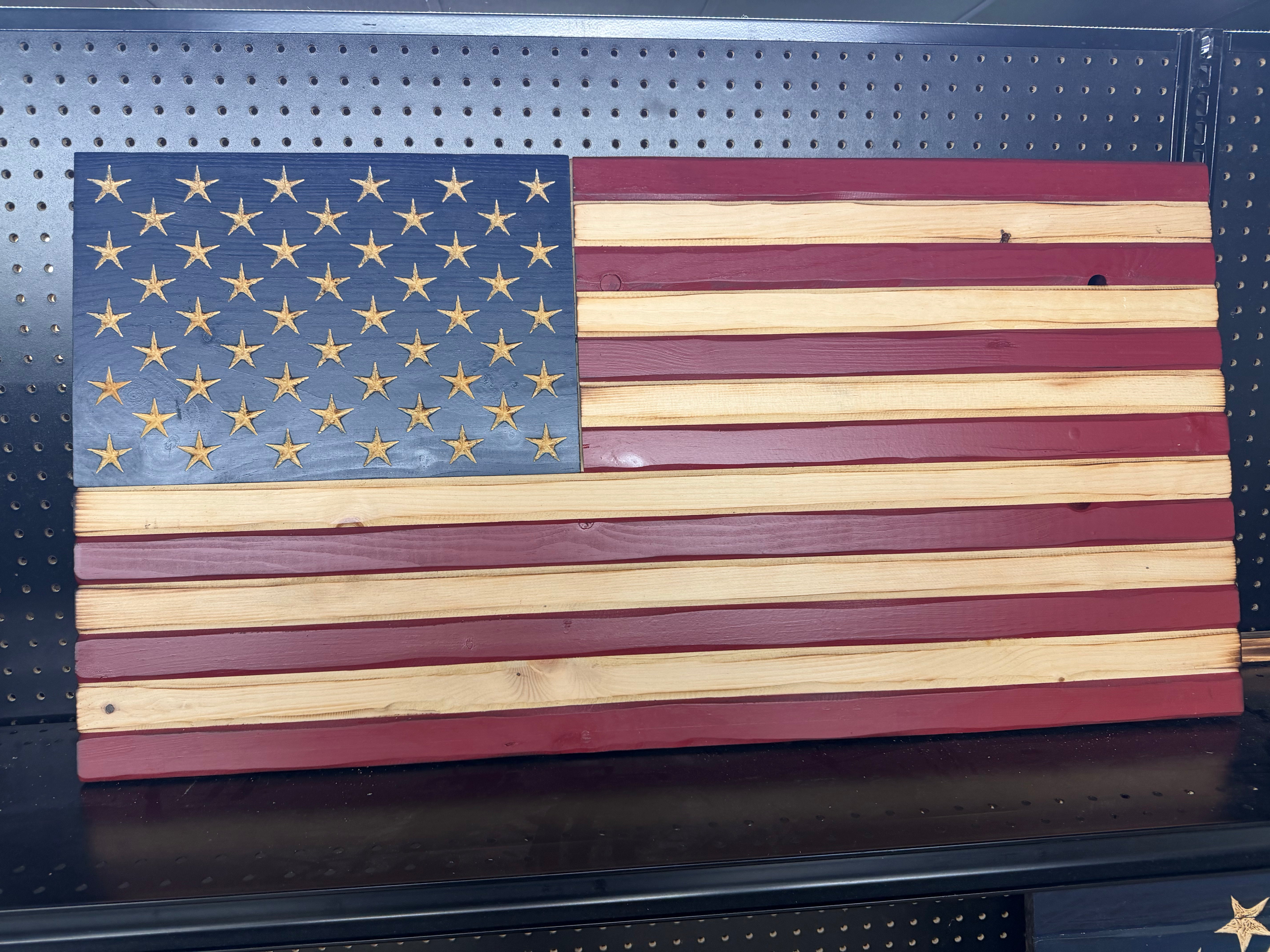 Medium 38x19 Old Glory //  Imperfections and or Damage See image for details / read description EXPEDITE 015