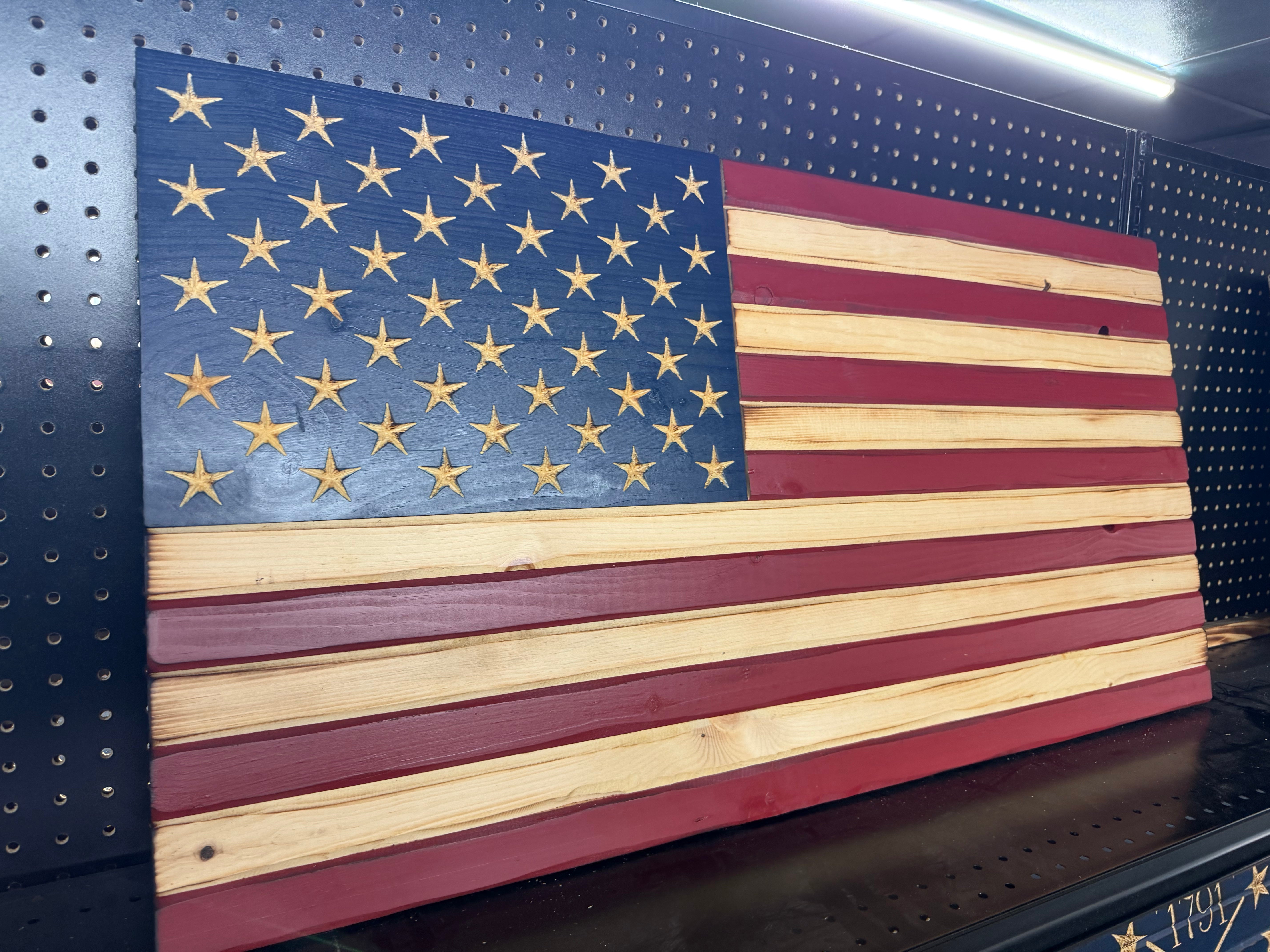 Medium 38x19 Old Glory //  Imperfections and or Damage See image for details / read description EXPEDITE 015