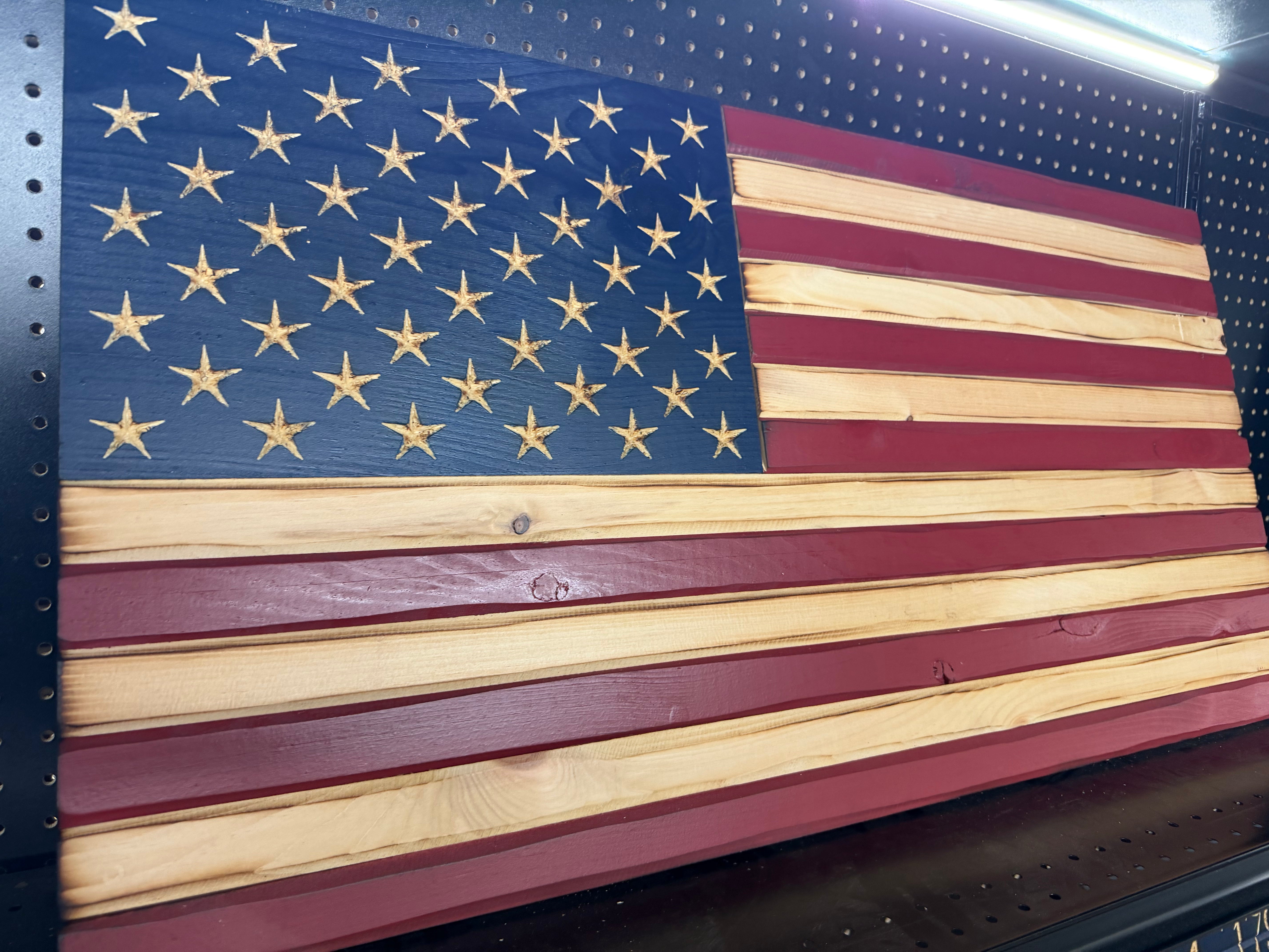 Medium 38x19 Old Glory //  Imperfections and or Damage See image for details / read description EXPEDITE 016