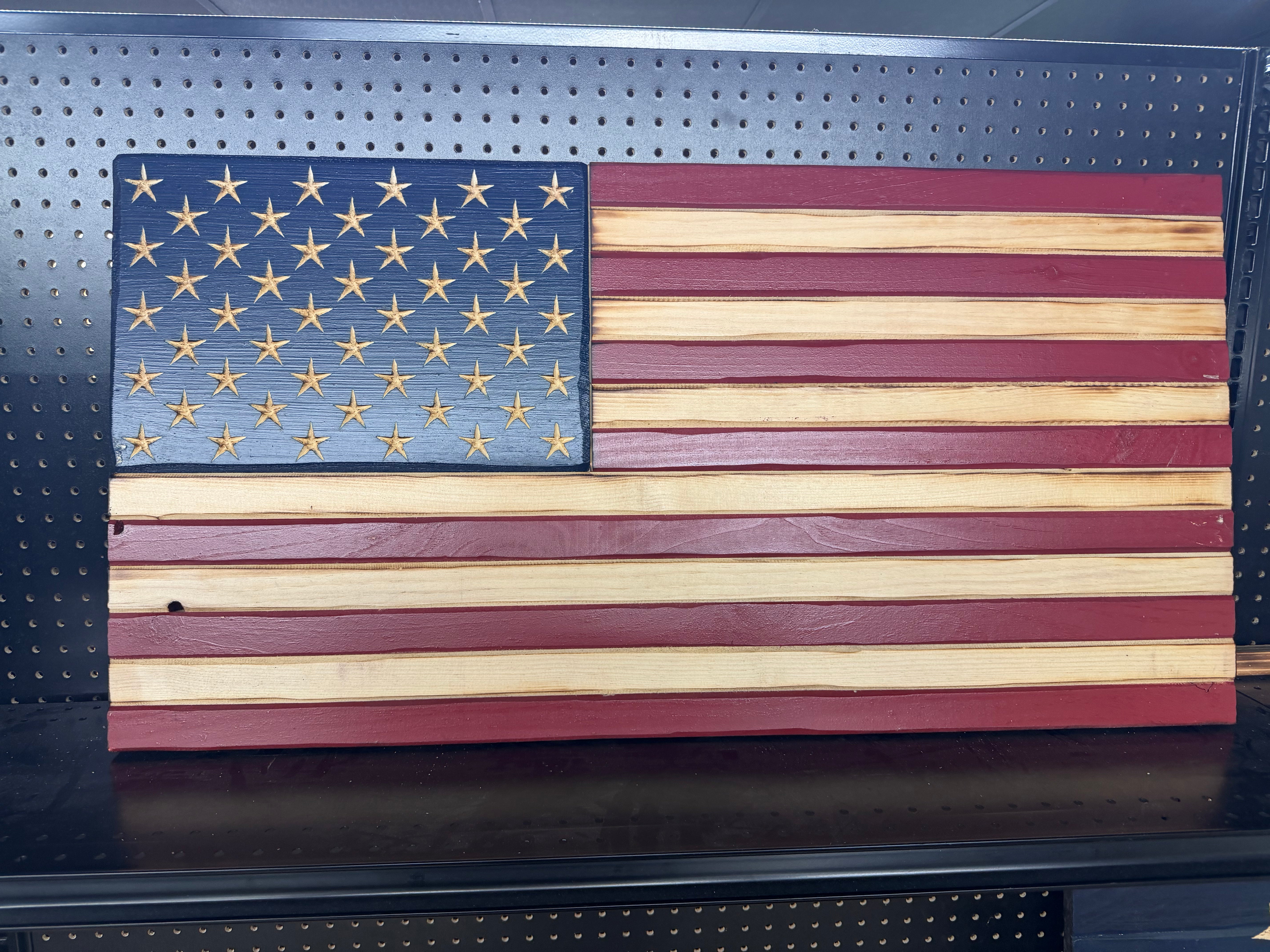 Medium 38x19 Old Glory //  Imperfections and or Damage See image for details / read description EXPEDITE 245