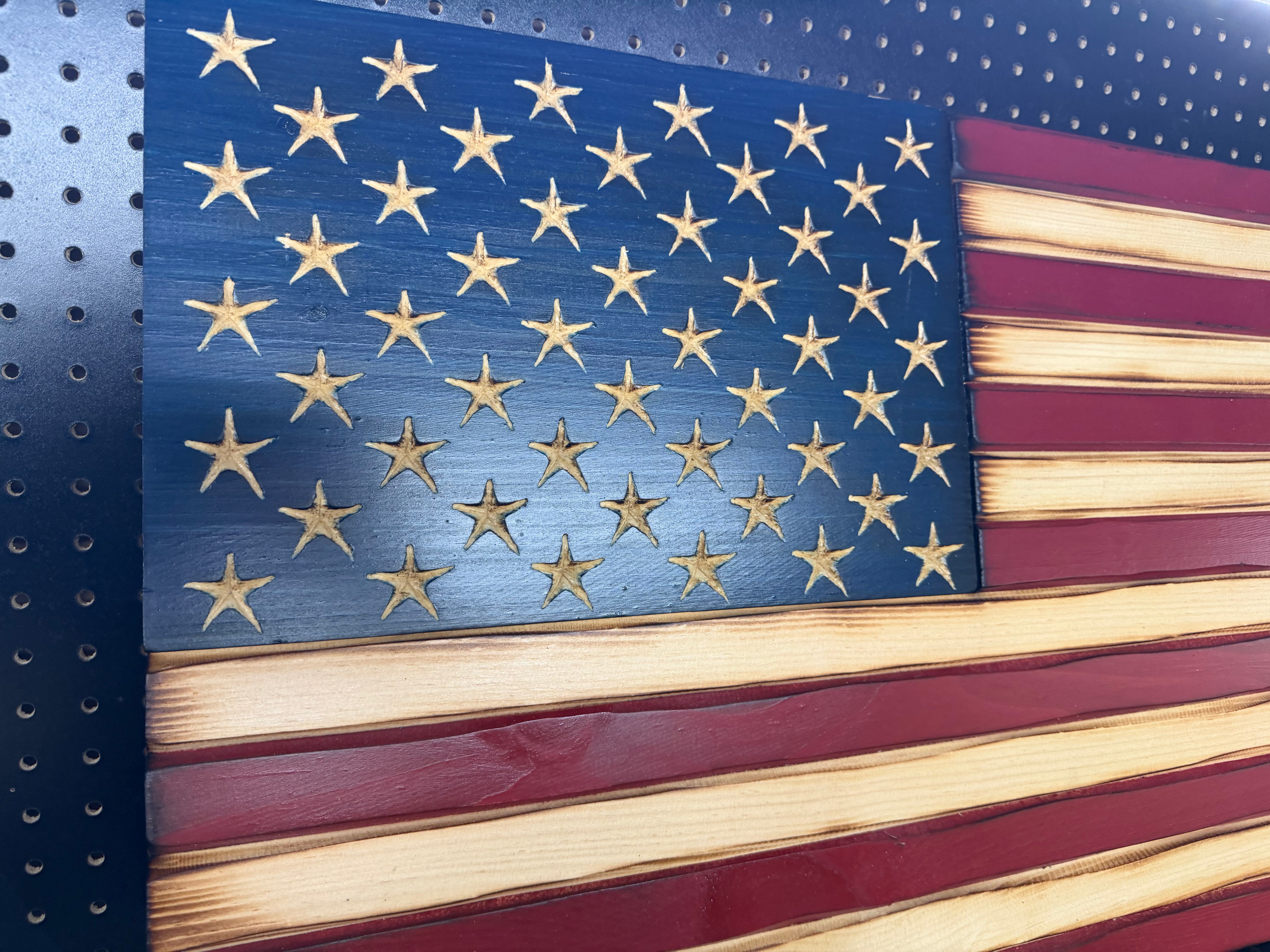 Medium 38x19 Old Glory //  Imperfections and or Damage See image for details / read description EXPEDITE 421