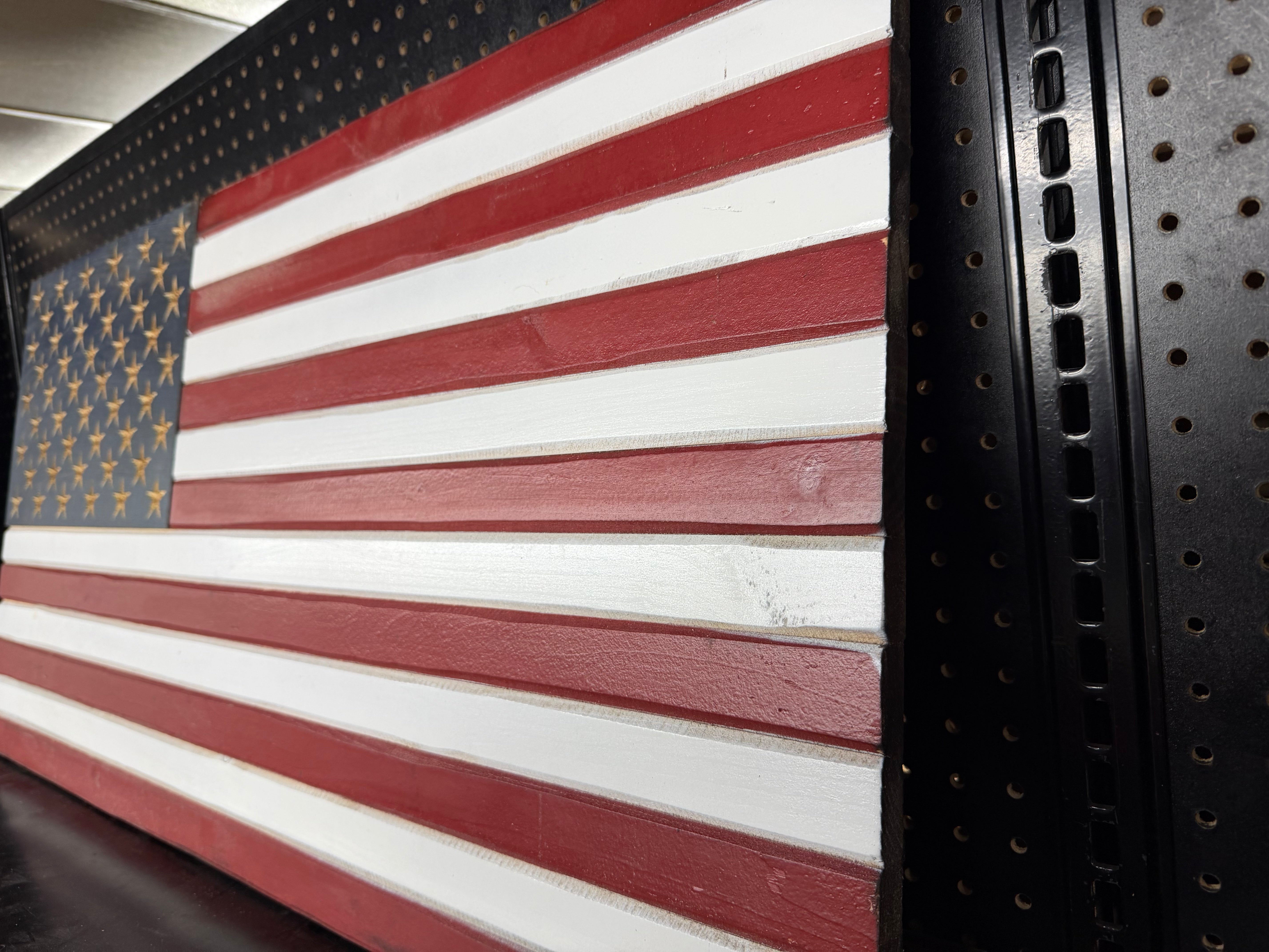 Medium 38x19 White Old Glory //  Imperfections and or Damage See image for details / read description EXPEDITE 731