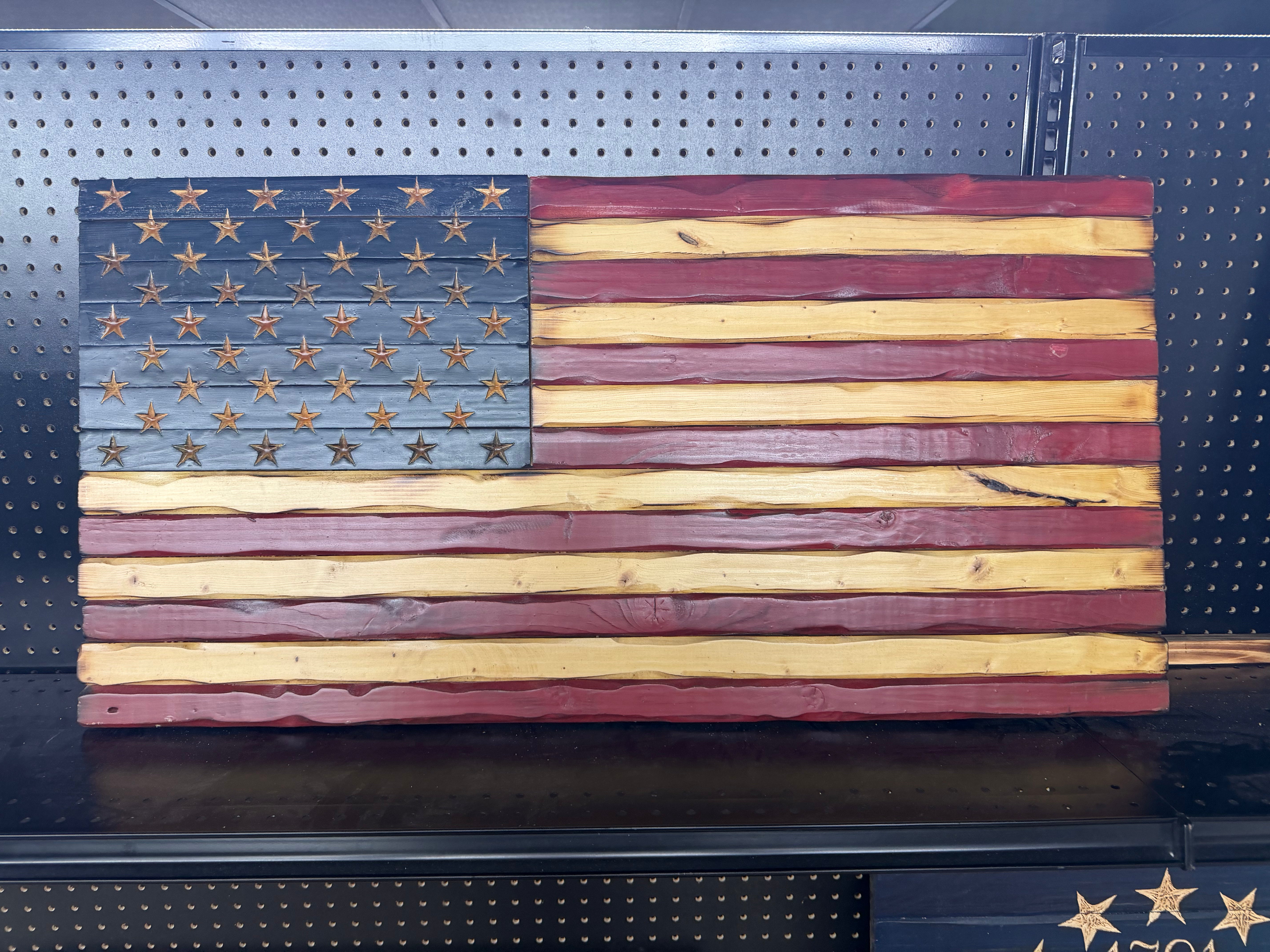 Medium 38x19 Old Glory //  Imperfections and or Damage See image for details / read description EXPEDITE 422