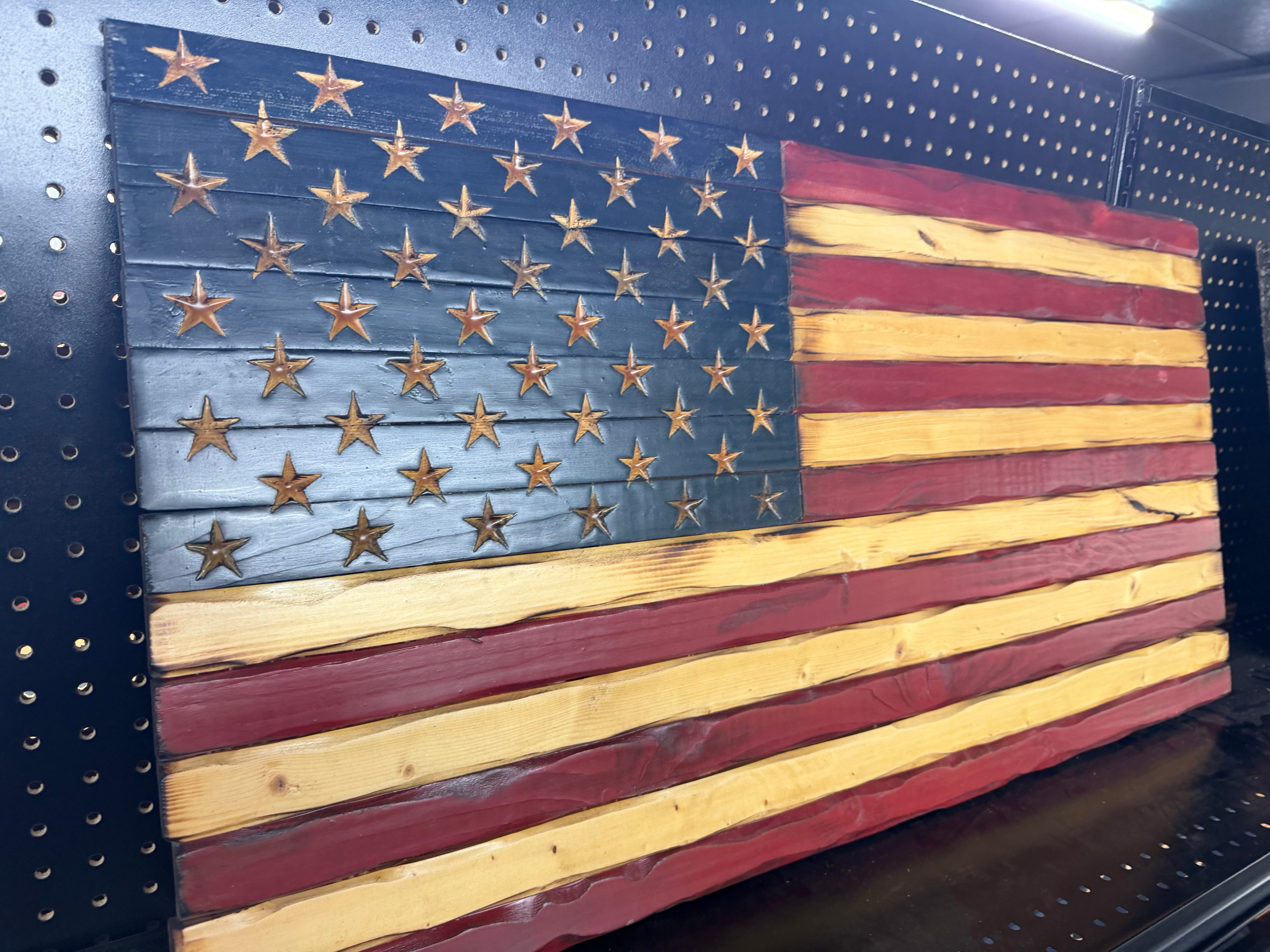 Medium 38x19 Old Glory //  Imperfections and or Damage See image for details / read description EXPEDITE 422