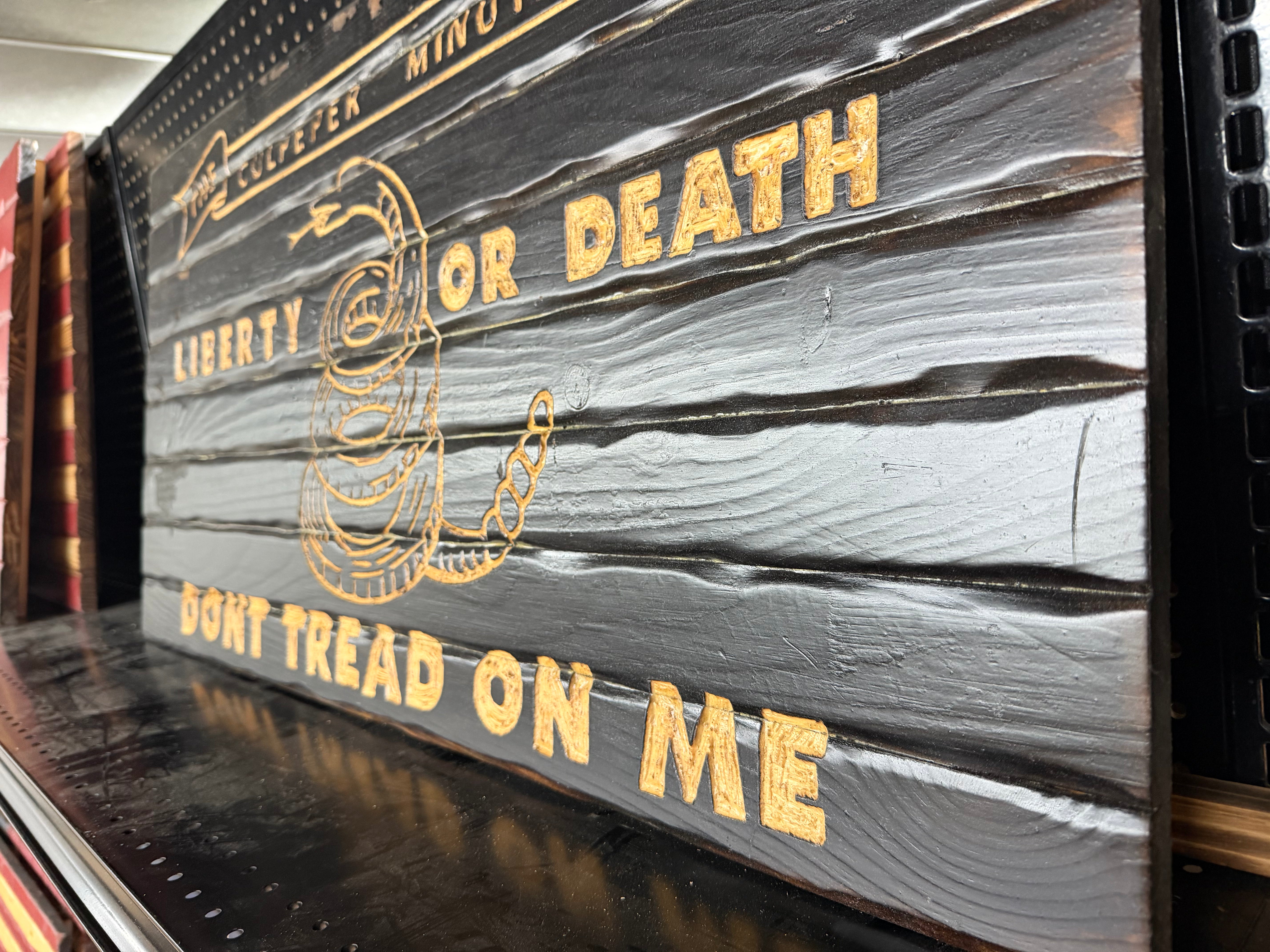 Medium 38x19 Liberty Or Death //  Imperfections and or Damage See image for details / read description EXPEDITE 456