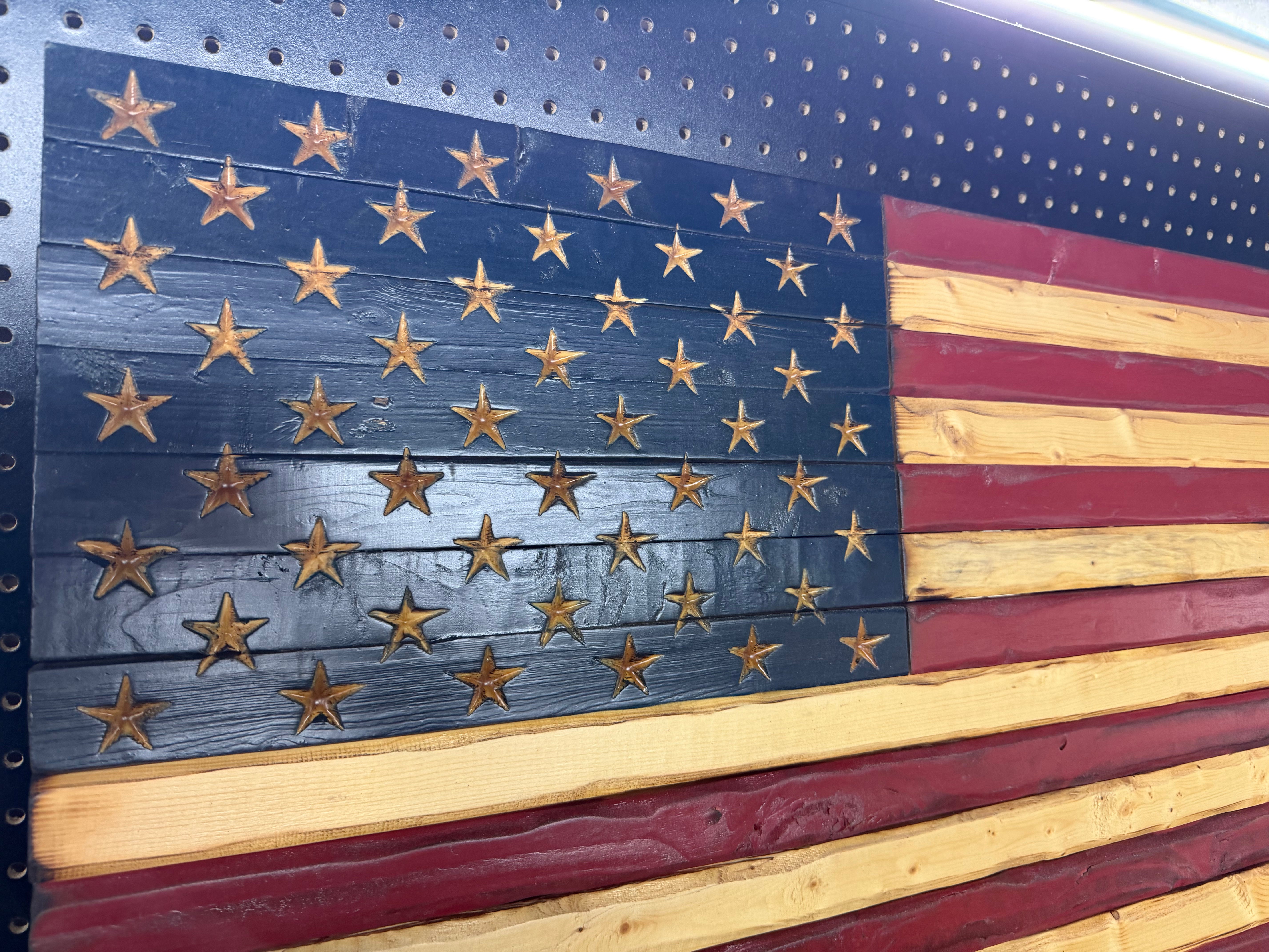 Medium 38x19 Old Glory //  Imperfections and or Damage See image for details / read description EXPEDITE 7821