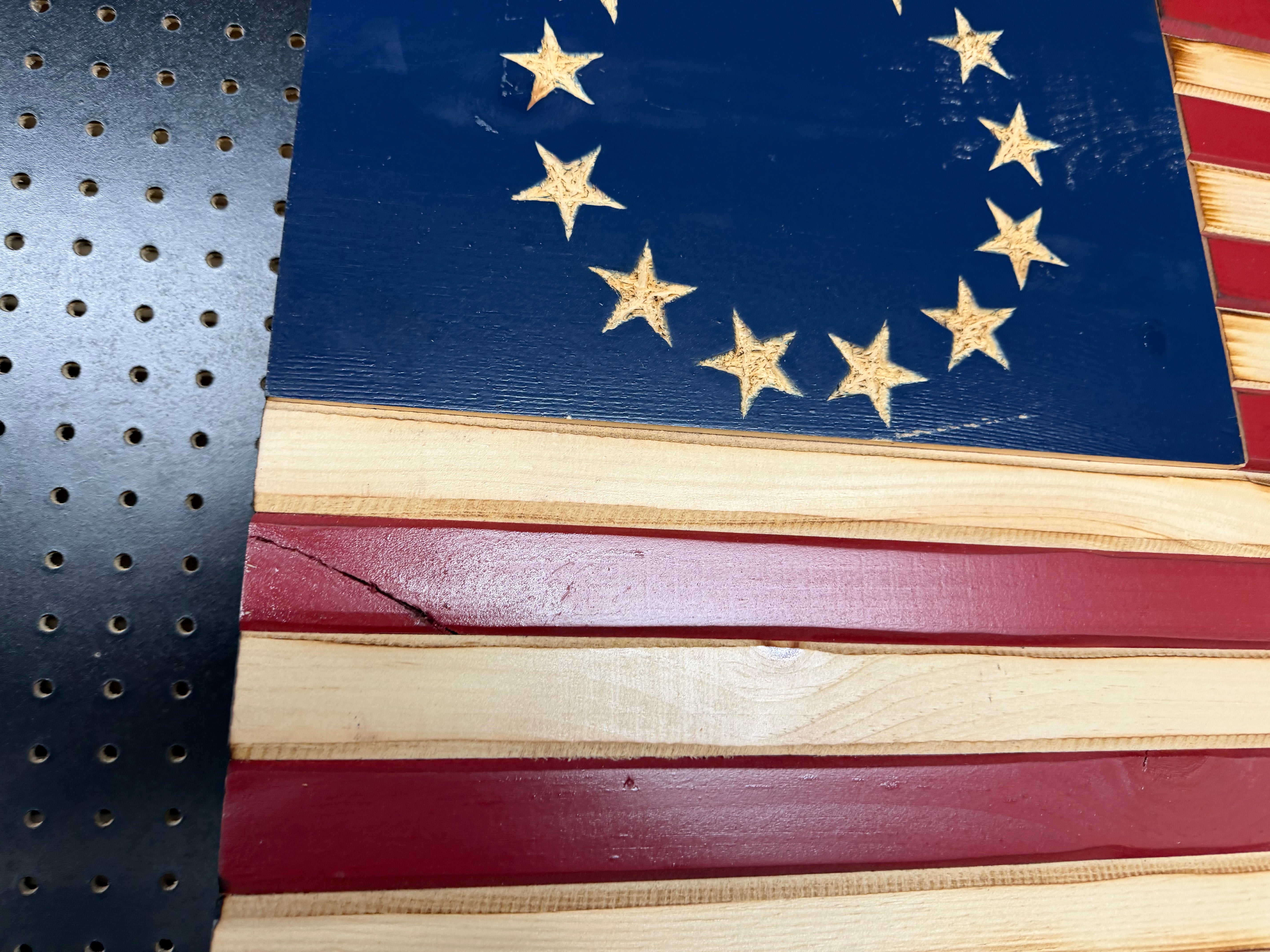 Medium 38x19 Betsy Ross //  Imperfections and or Damage See image for details / read description EXPEDITE 932