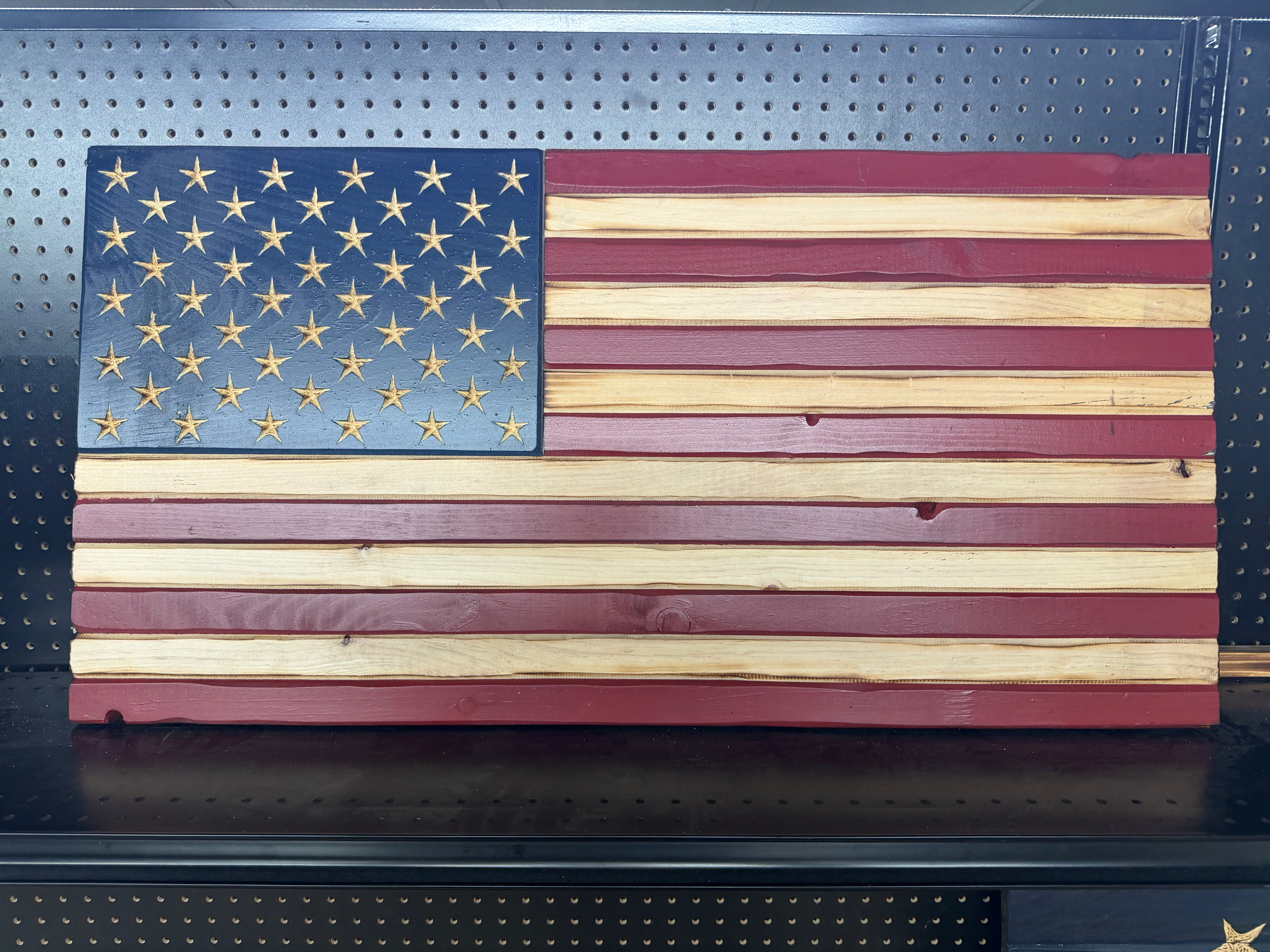 Medium 38x19 Old Glory //  Imperfections and or Damage See image for details / read description EXPEDITE 8312