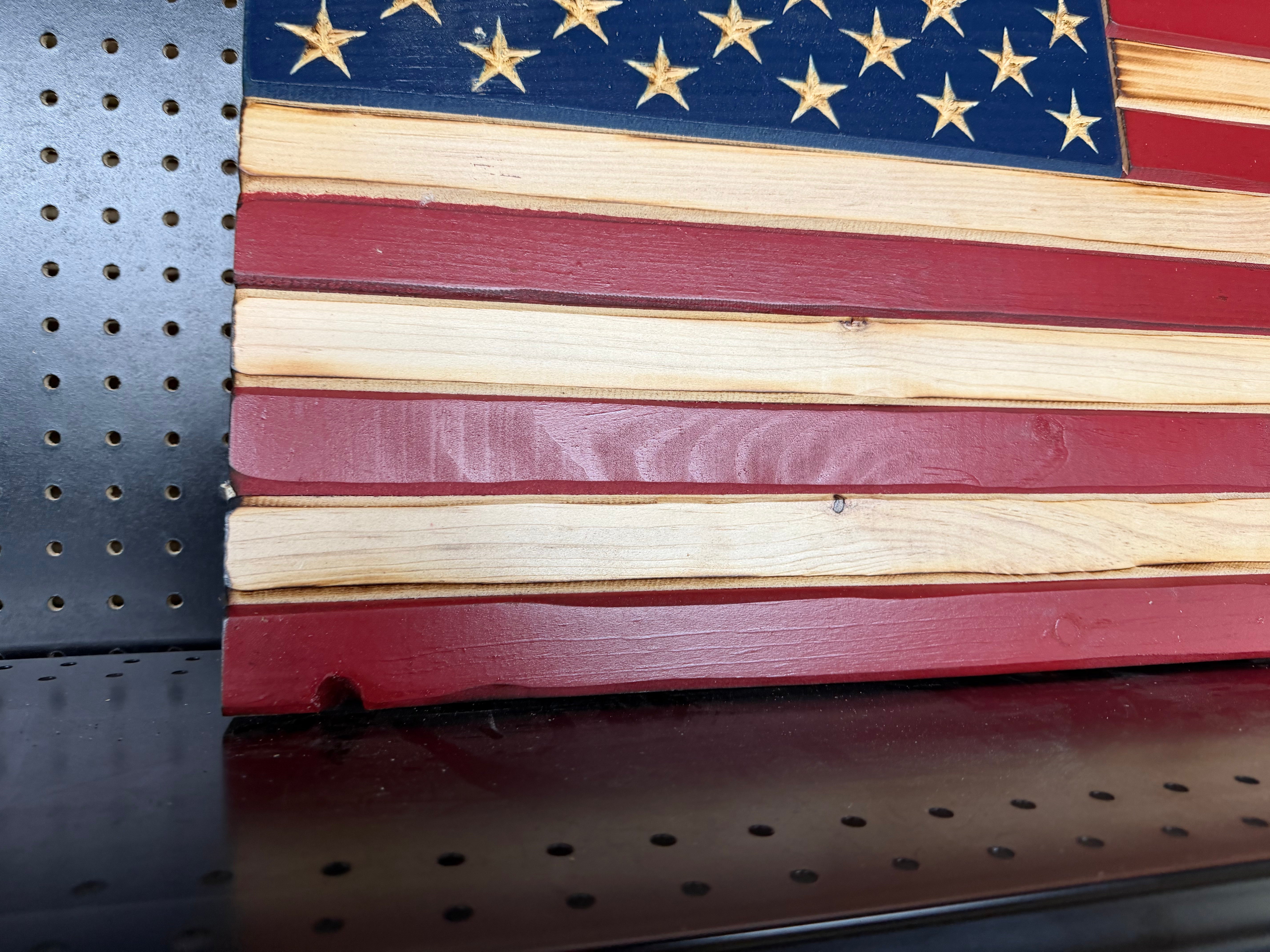 Medium 38x19 Old Glory //  Imperfections and or Damage See image for details / read description EXPEDITE 8312