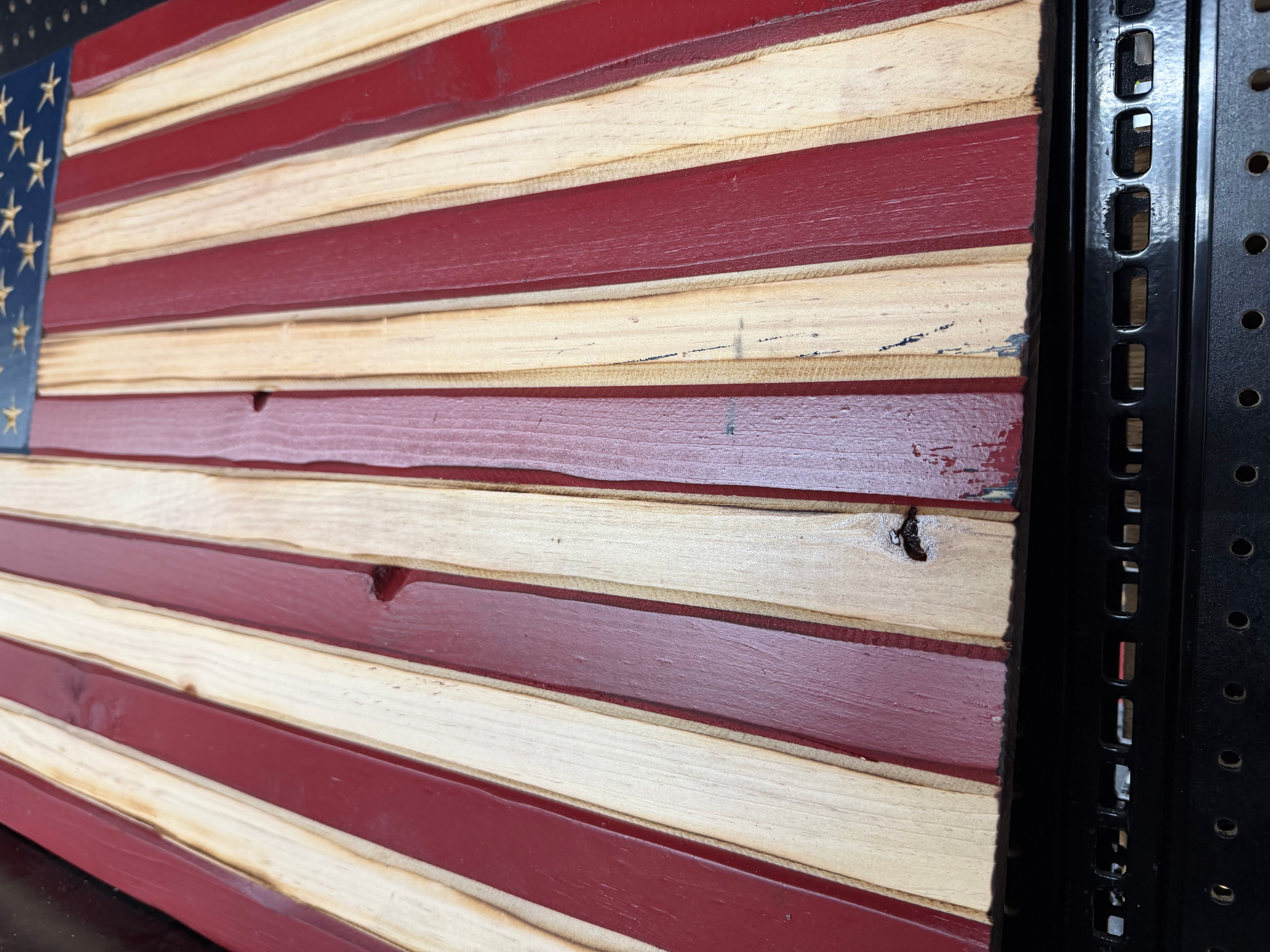 Medium 38x19 Old Glory //  Imperfections and or Damage See image for details / read description EXPEDITE 8312