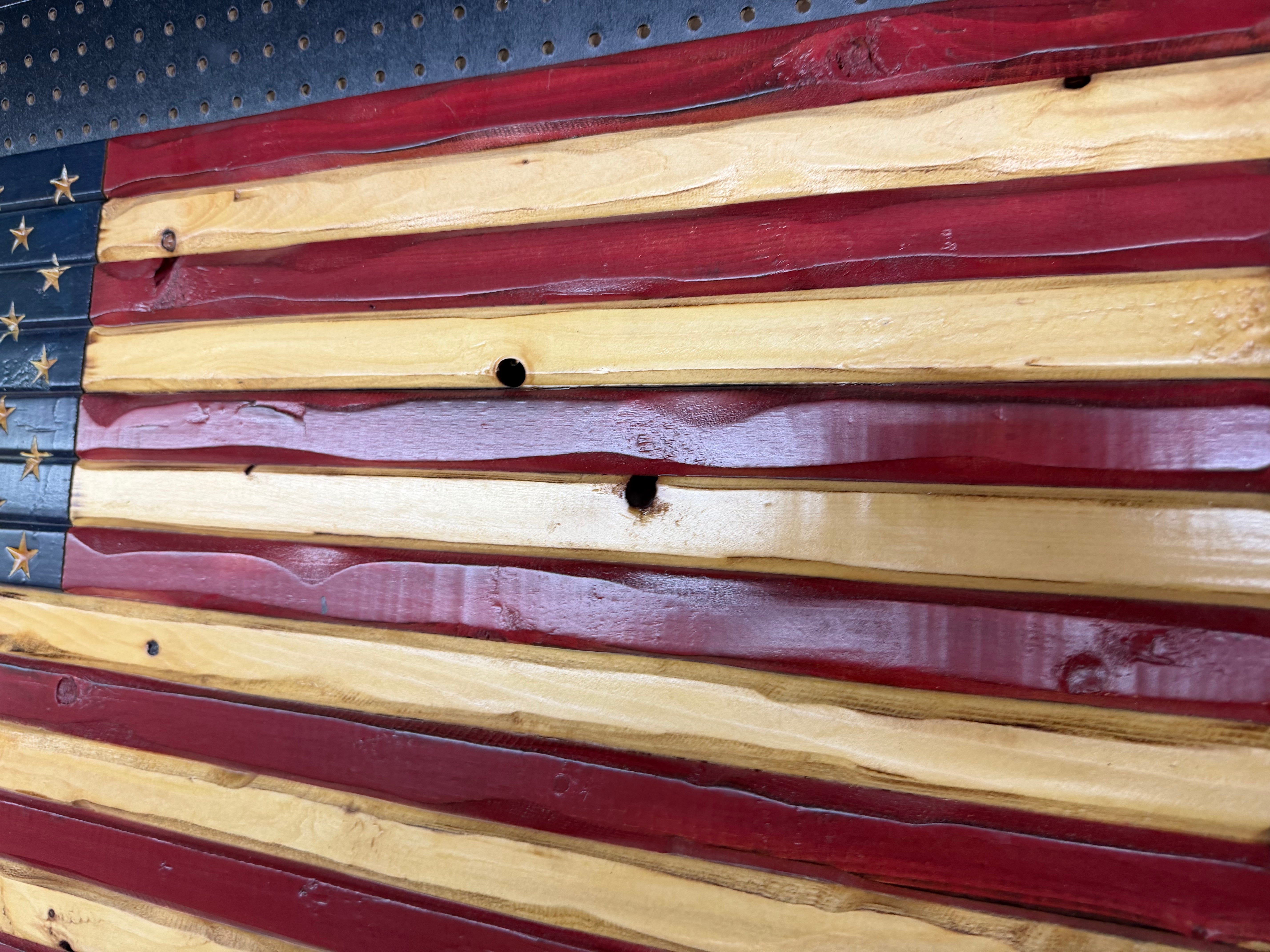 Medium 38x19 Old Glory //  Imperfections and or Damage See image for details / read description EXPEDITE 9322