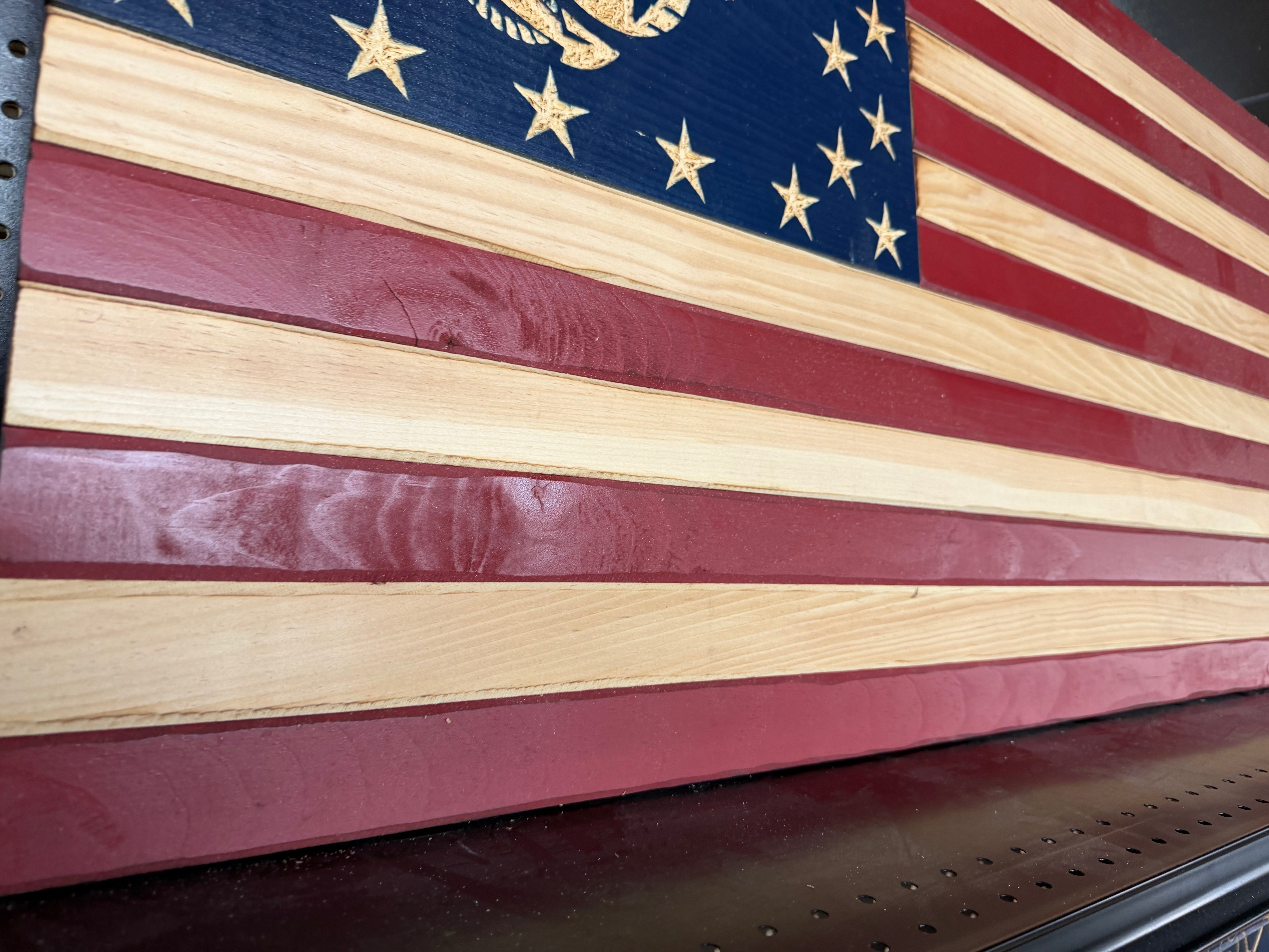 Large 46"x24" Marine Old Glory //  Imperfections and or Damage See image for details / read description EXPEDITE 724