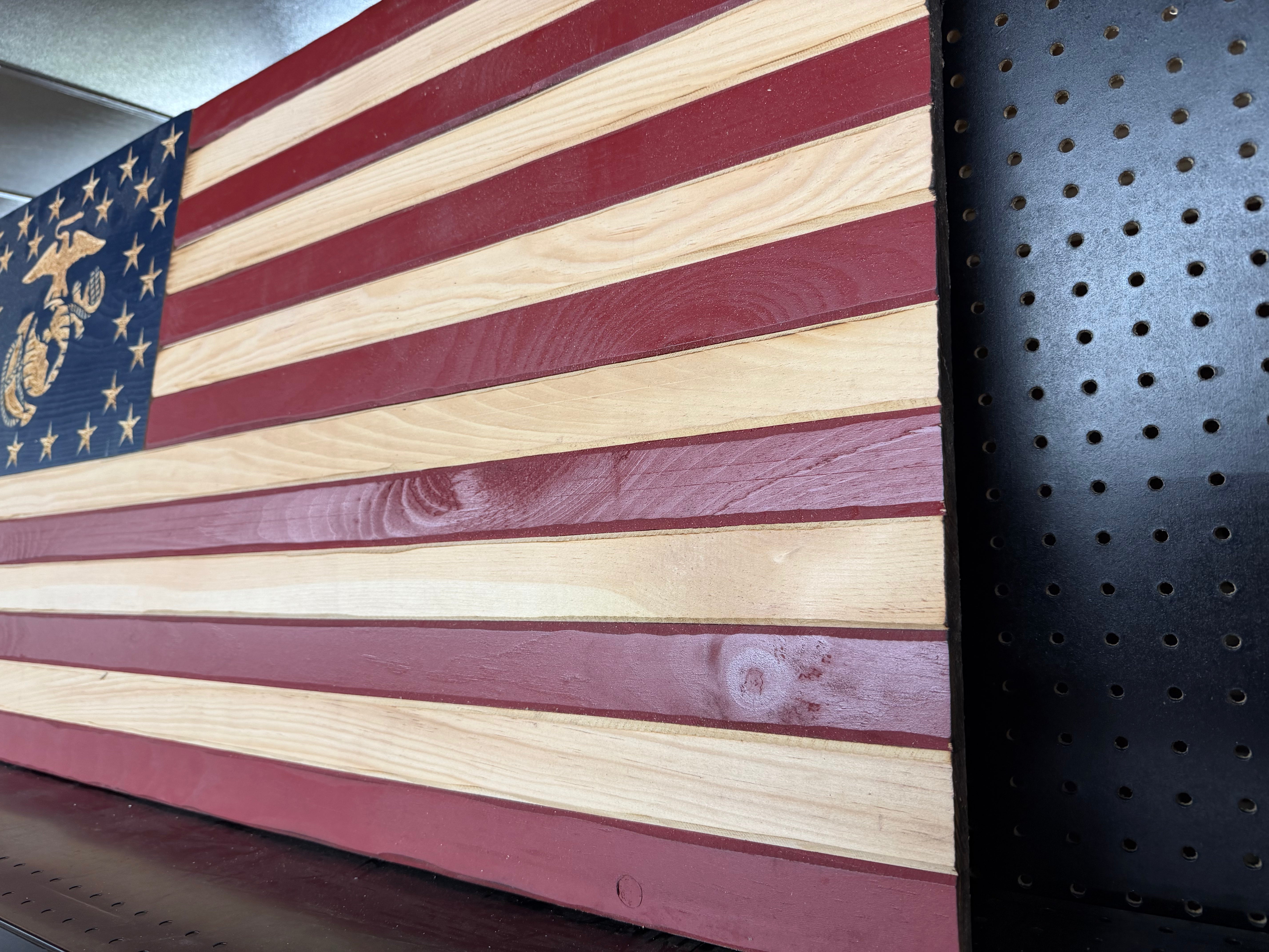 Large 46"x24" Marine Old Glory //  Imperfections and or Damage See image for details / read description EXPEDITE 724