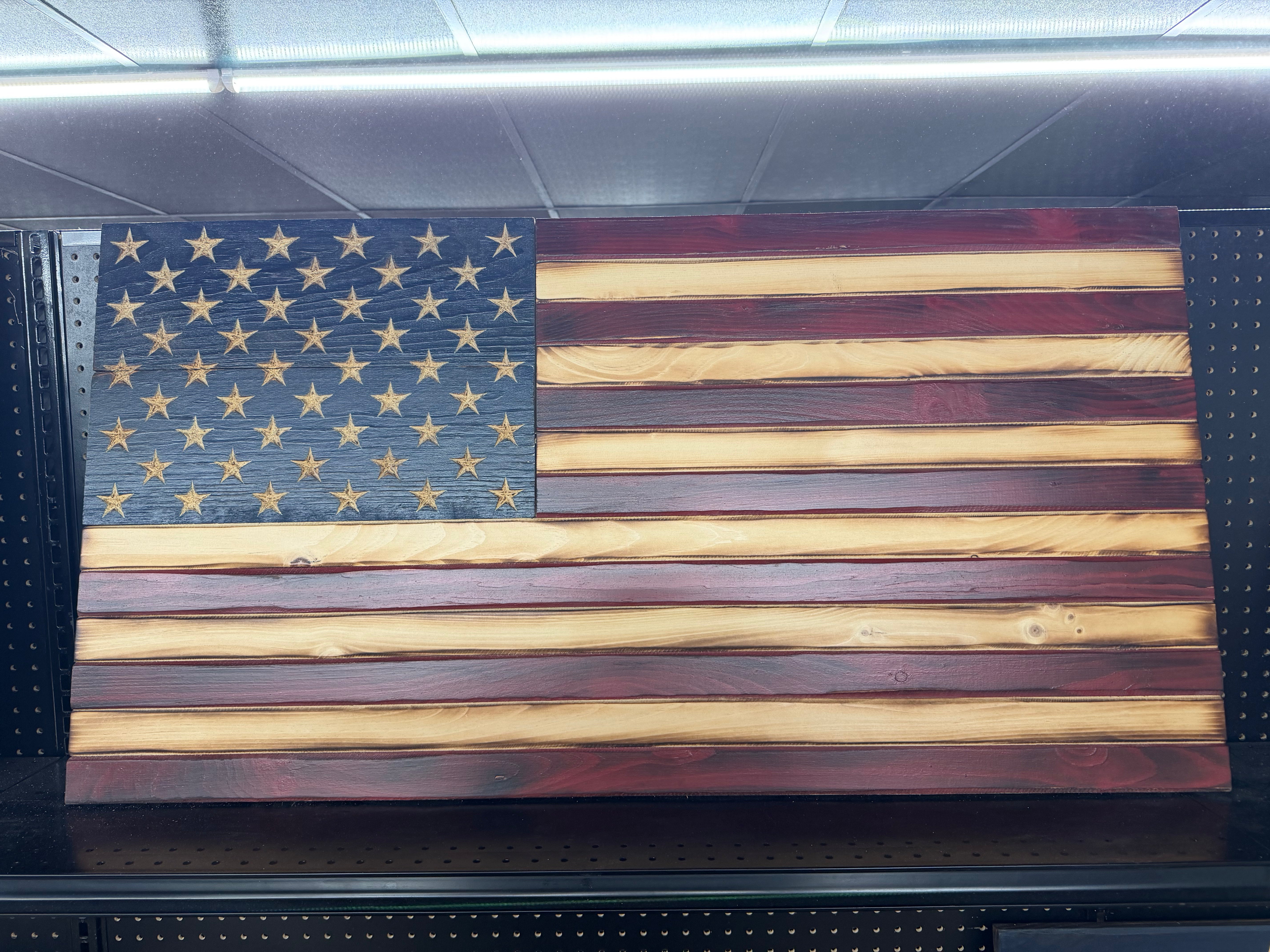 Large 46"x24" Weathered Old Glory //  Imperfections and or Damage See image for details / read description EXPEDITE 434