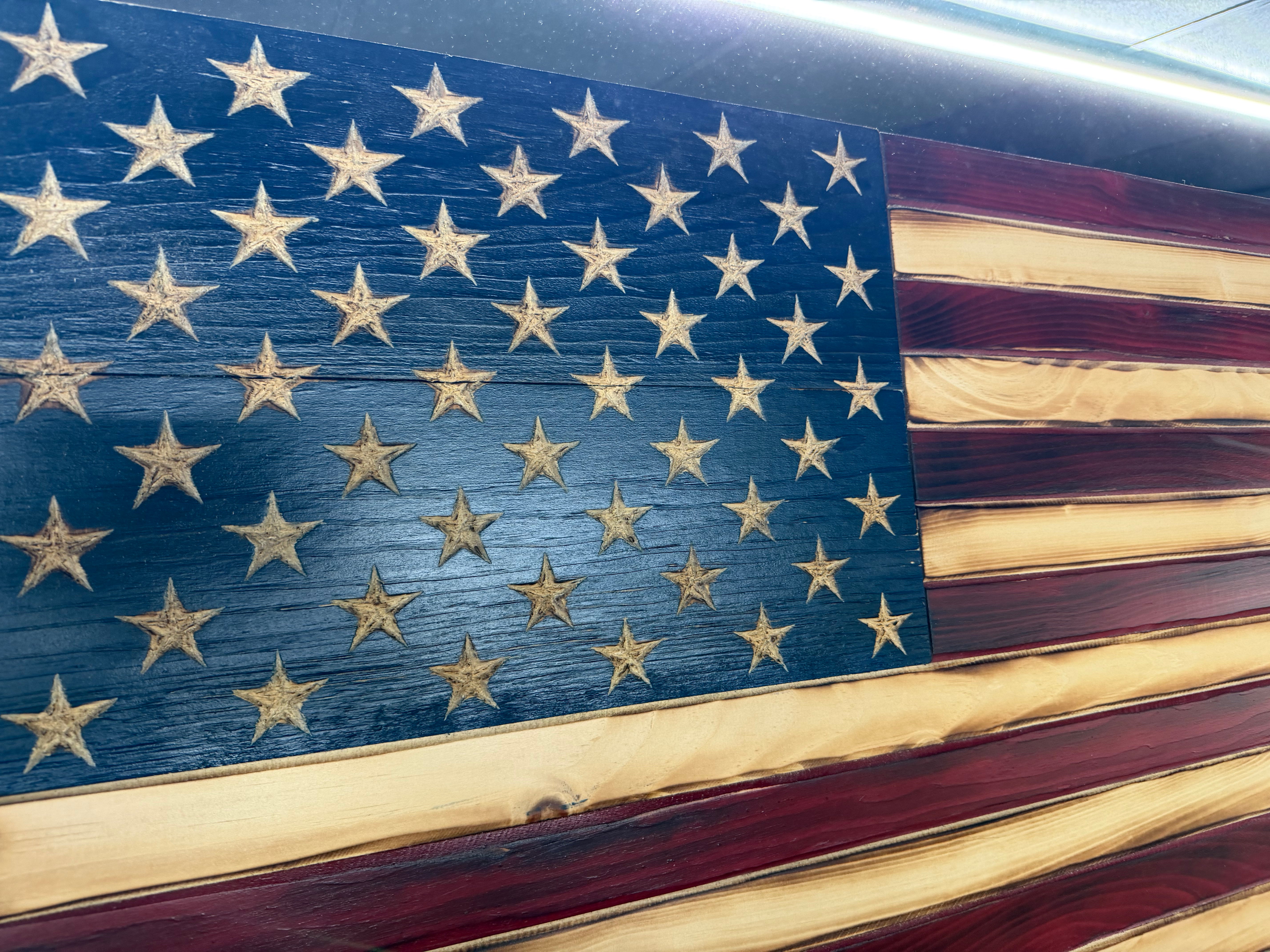 Large 46"x24" Weathered Old Glory //  Imperfections and or Damage See image for details / read description EXPEDITE 434