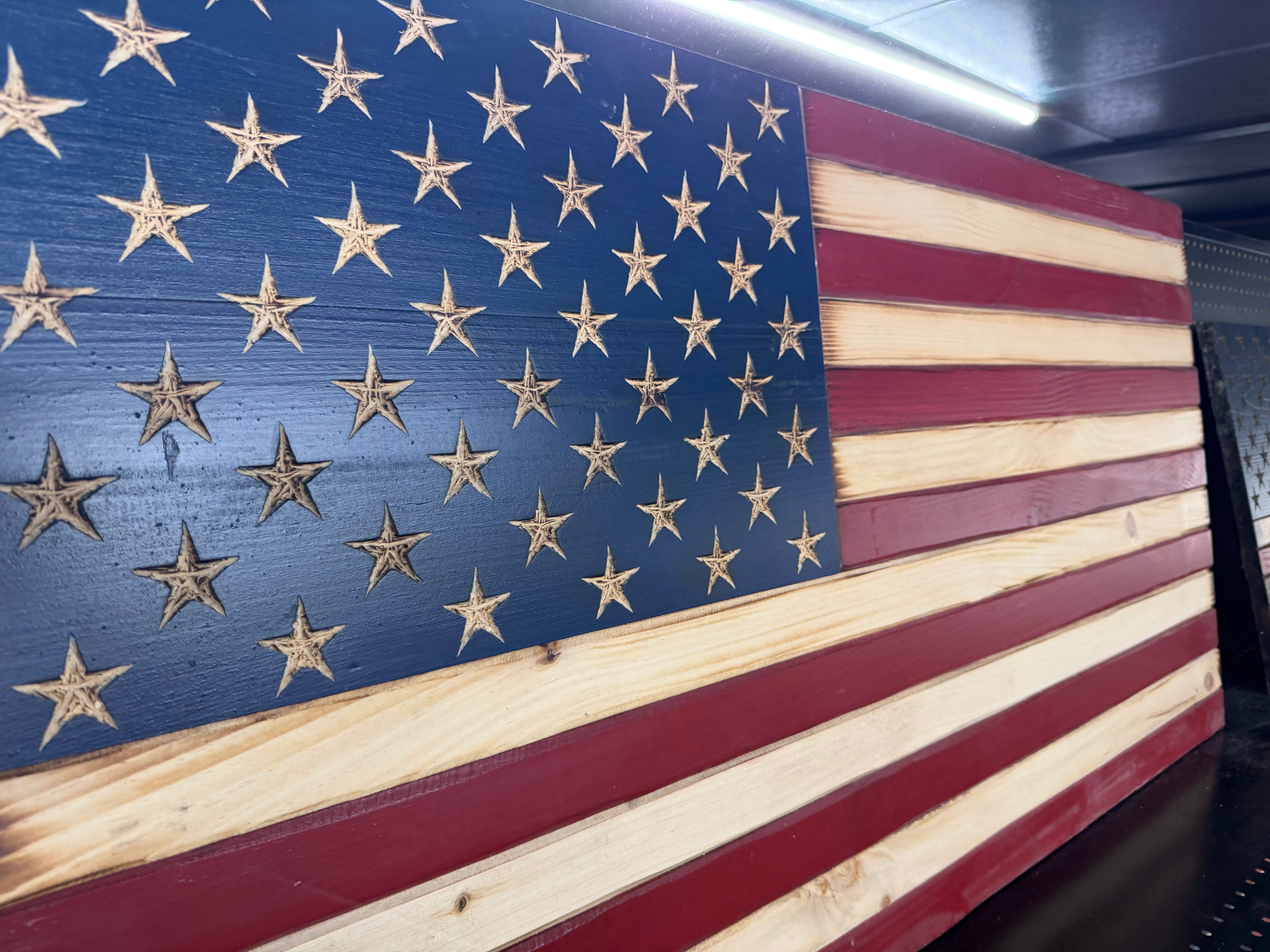 Large 46"x24" Old Glory //  Imperfections and or Damage See image for details / read description EXPEDITE 211