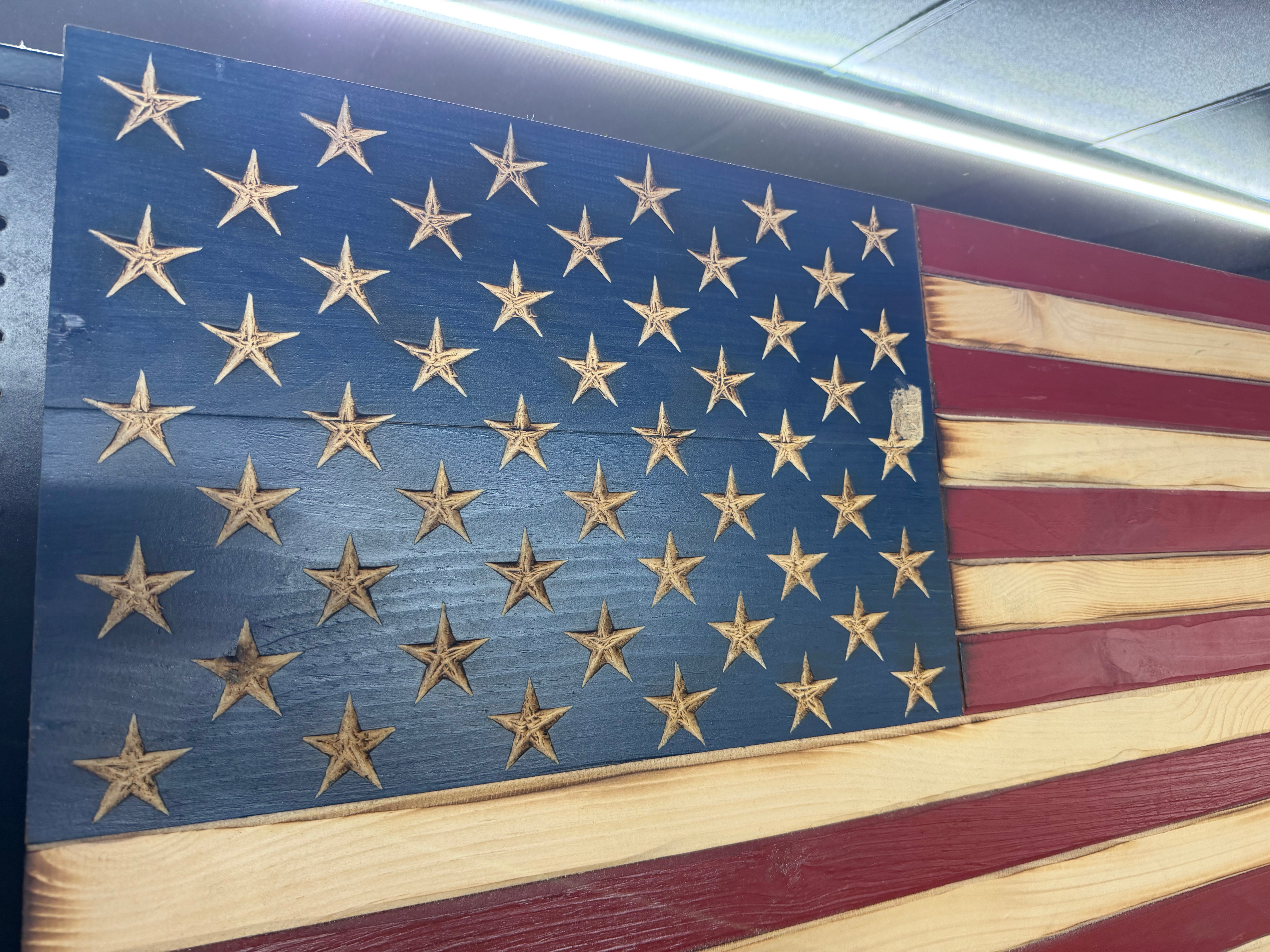 Large 46"x24" Old Glory //  Imperfections and or Damage See image for details / read description EXPEDITE 4222