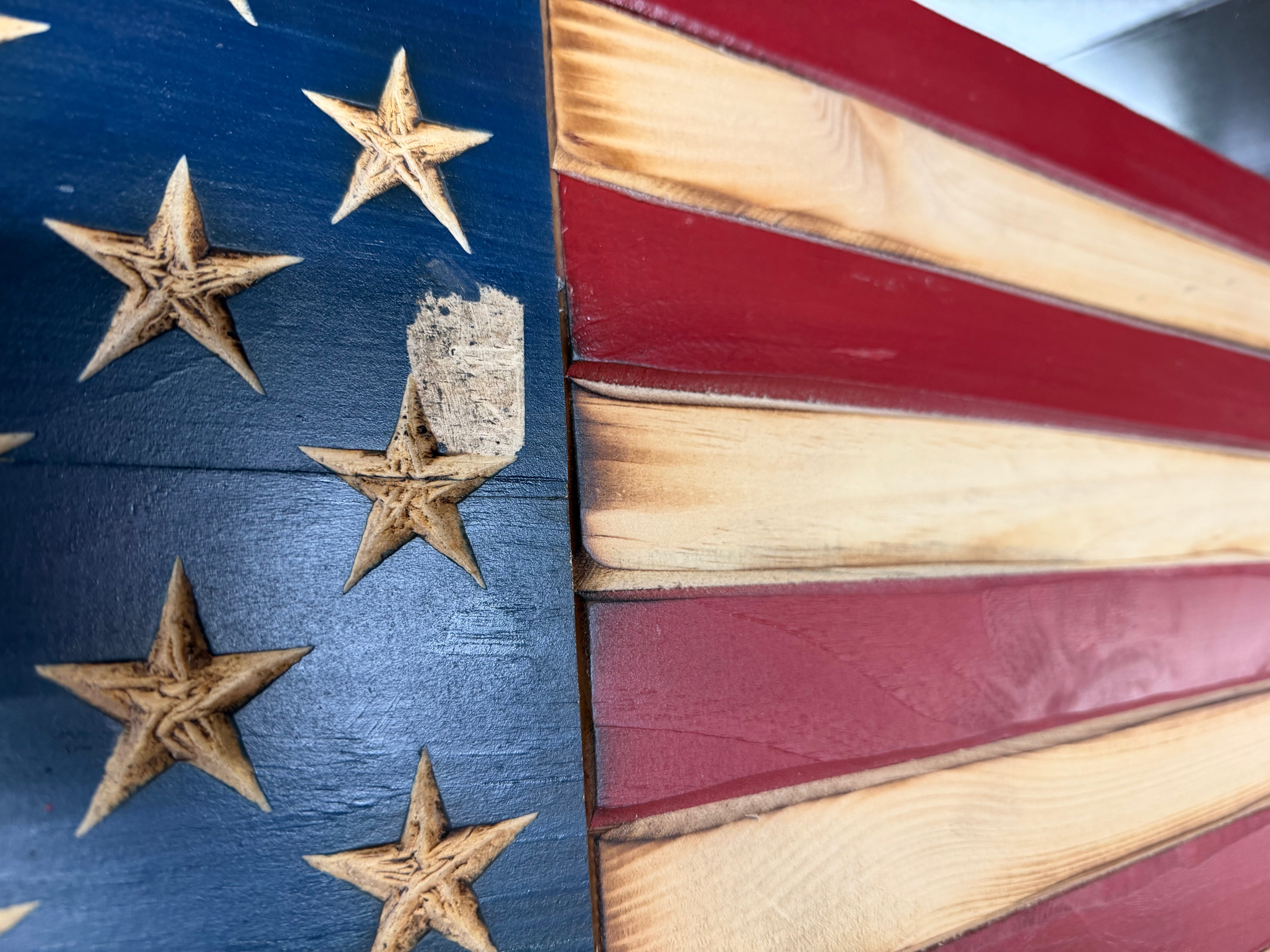 Large 46"x24" Old Glory //  Imperfections and or Damage See image for details / read description EXPEDITE 4222