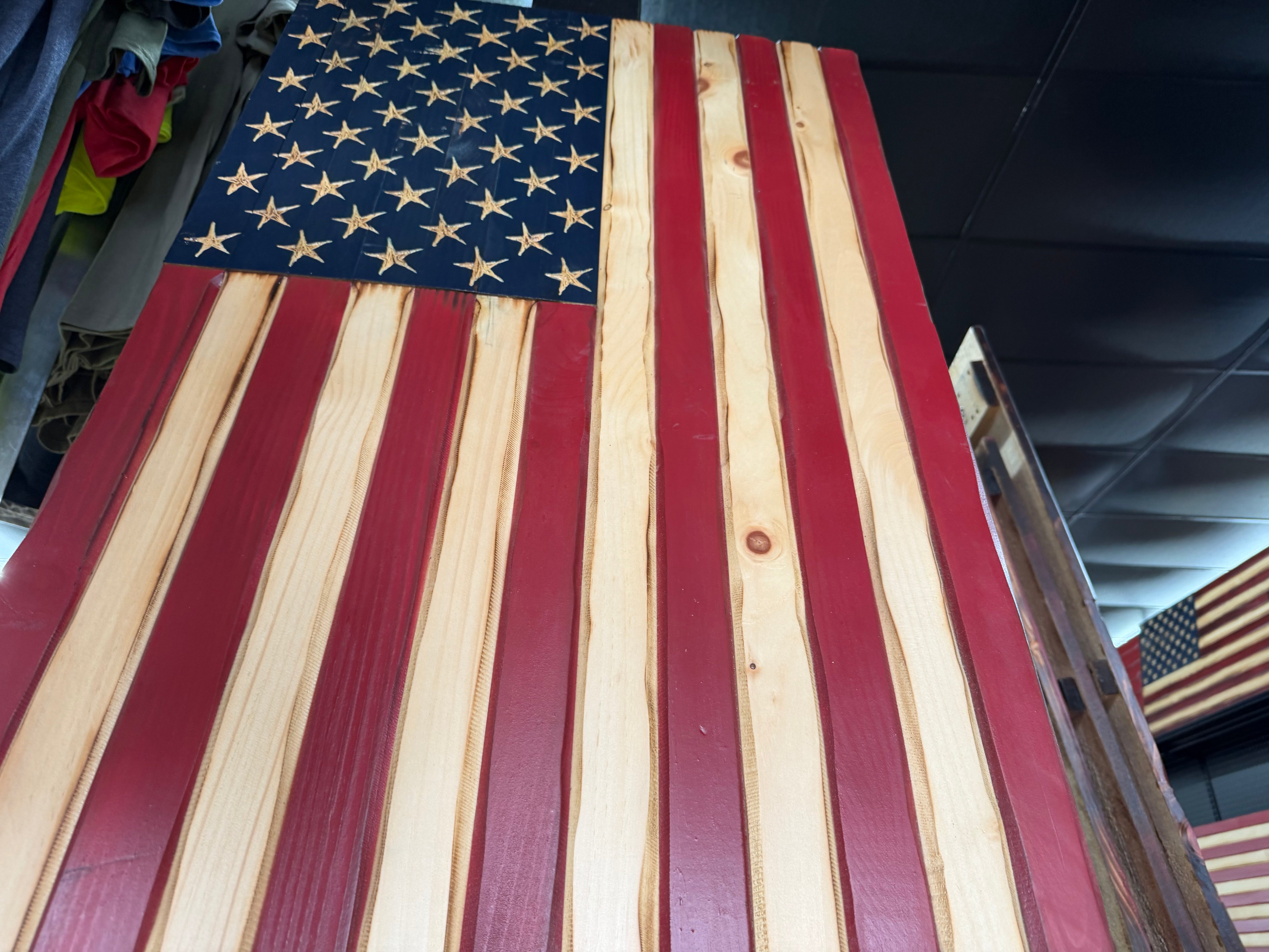 Large 46"x24" Vertical Old Glory //  Imperfections and or Damage See image for details / read description EXPEDITE 263