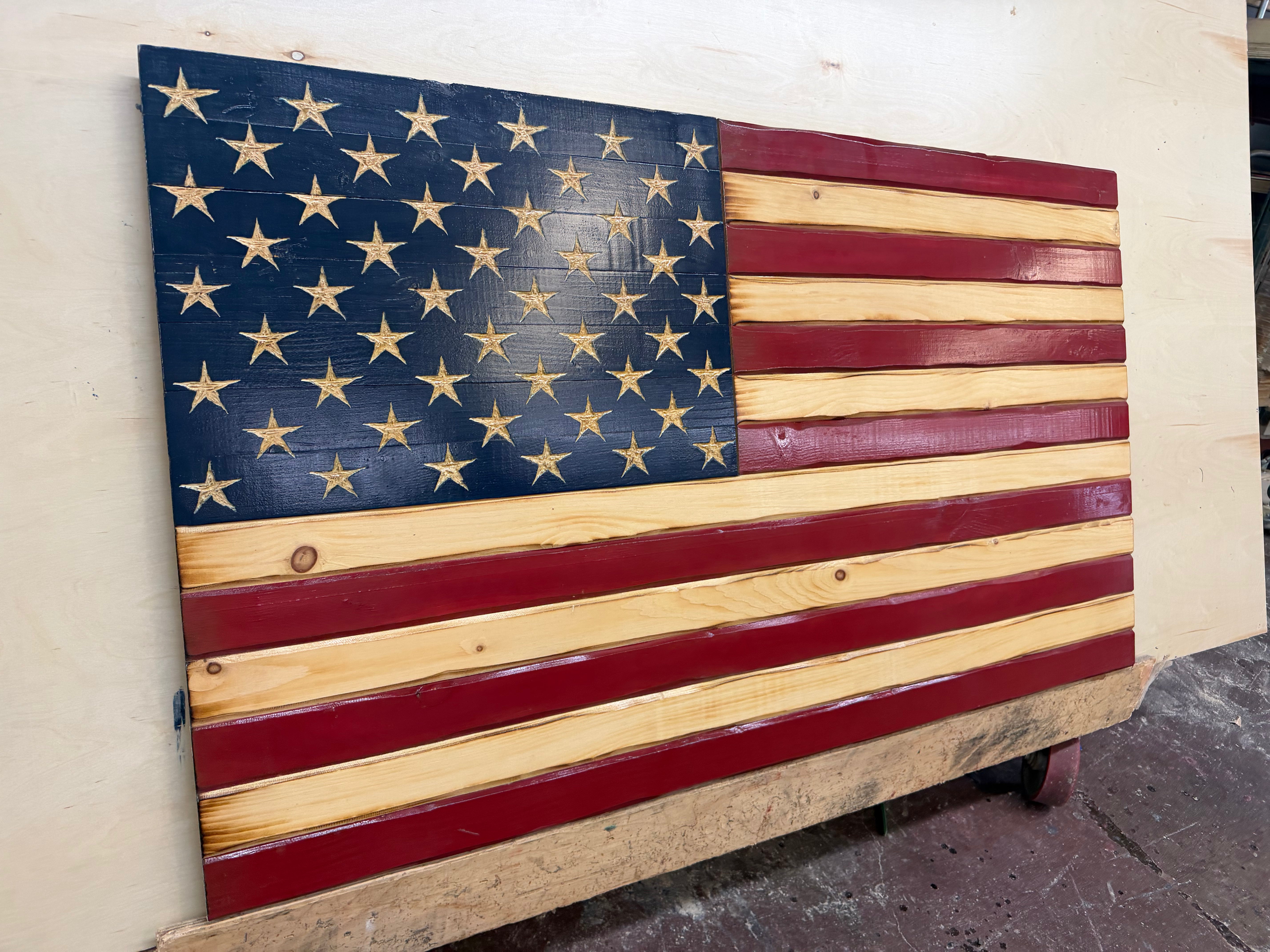 Colossal 55"x32" Old Glory //  Imperfections and or Damage See image for details / read description EXPEDITE 852