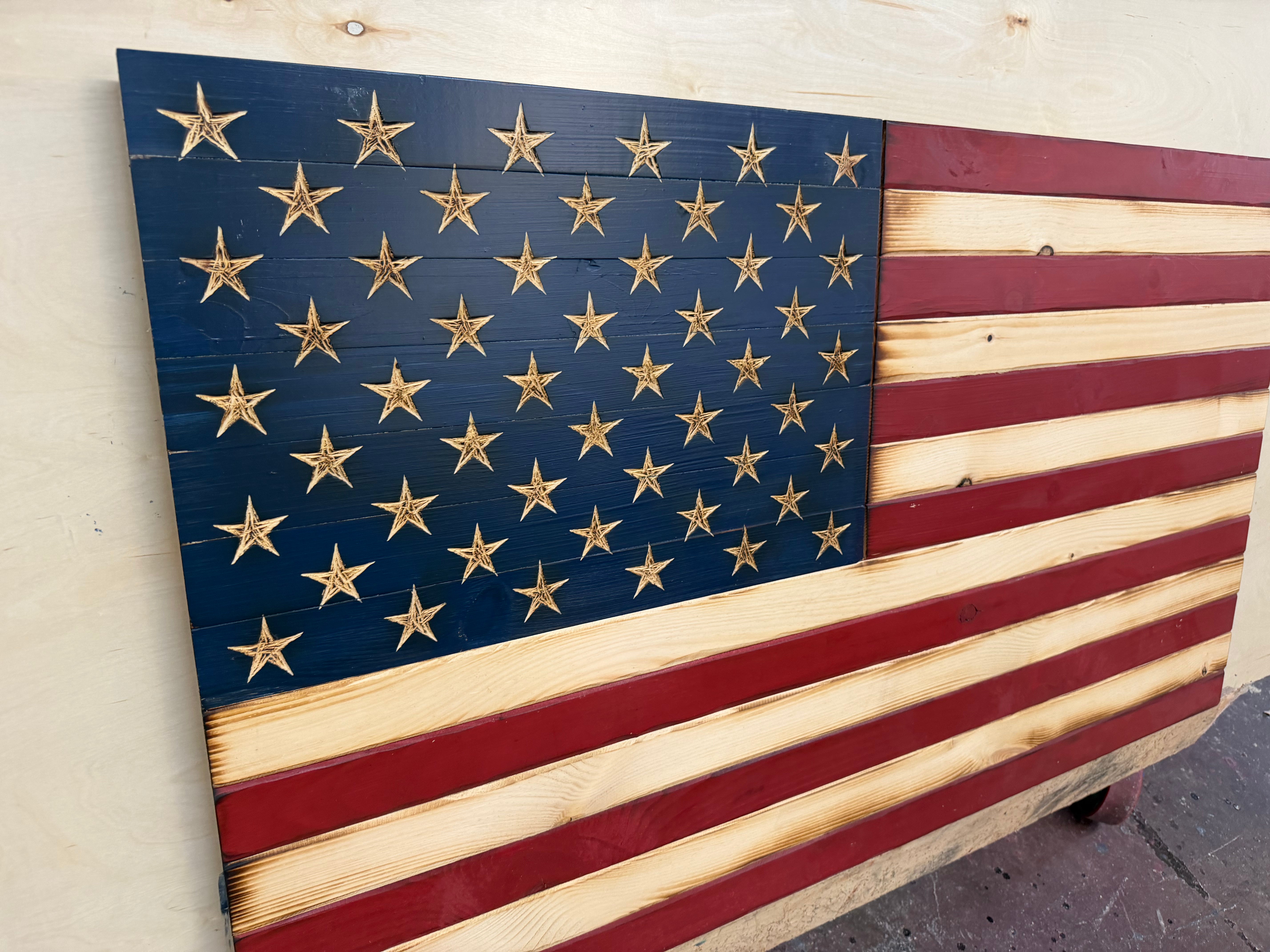 Colossal 55"x32"Old Glory //  Imperfections and or Damage See image for details / read description EXPEDITE 784