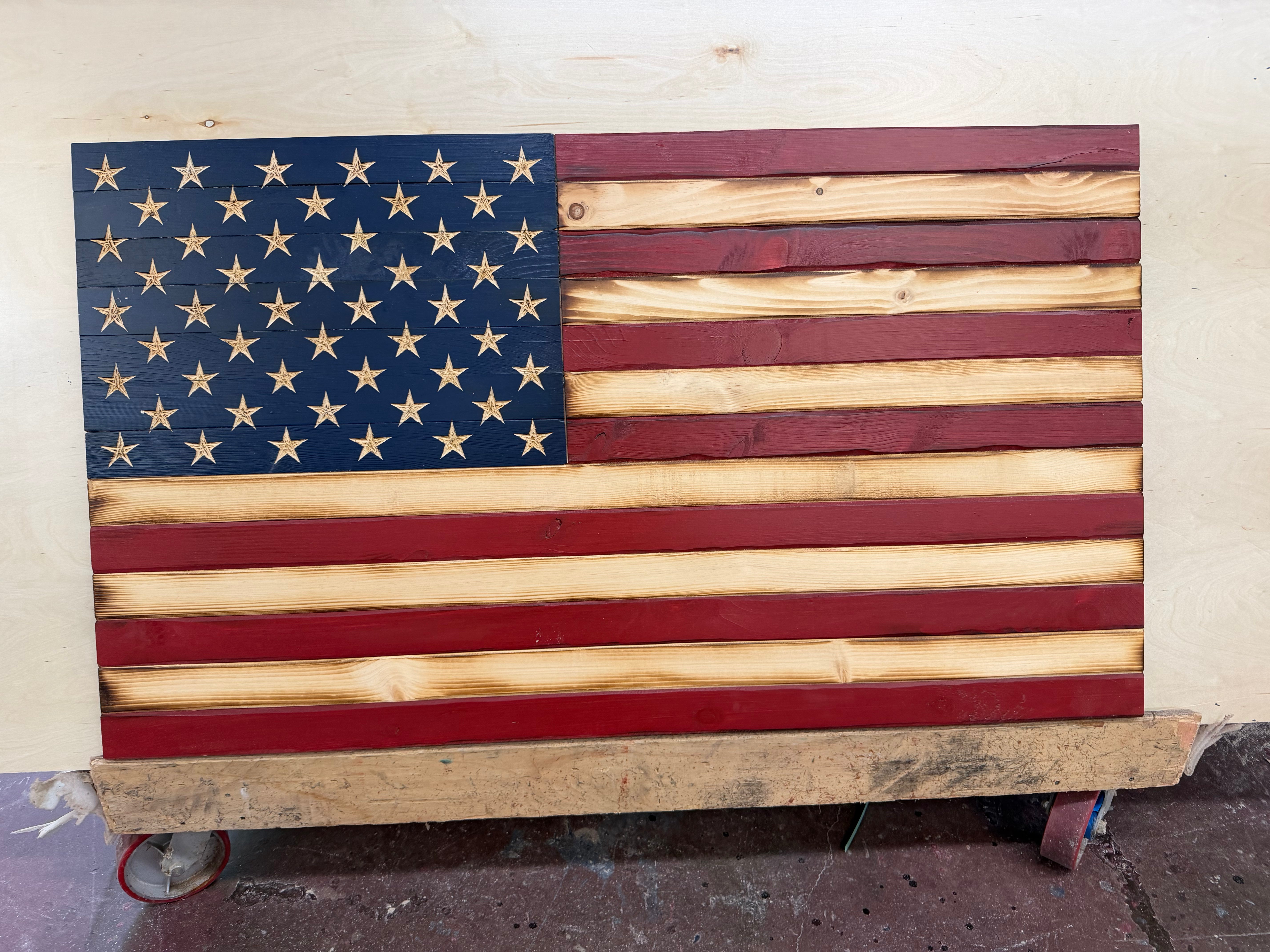 Colossal 55"x32"Old Glory //  Imperfections and or Damage See image for details / read description EXPEDITE 299